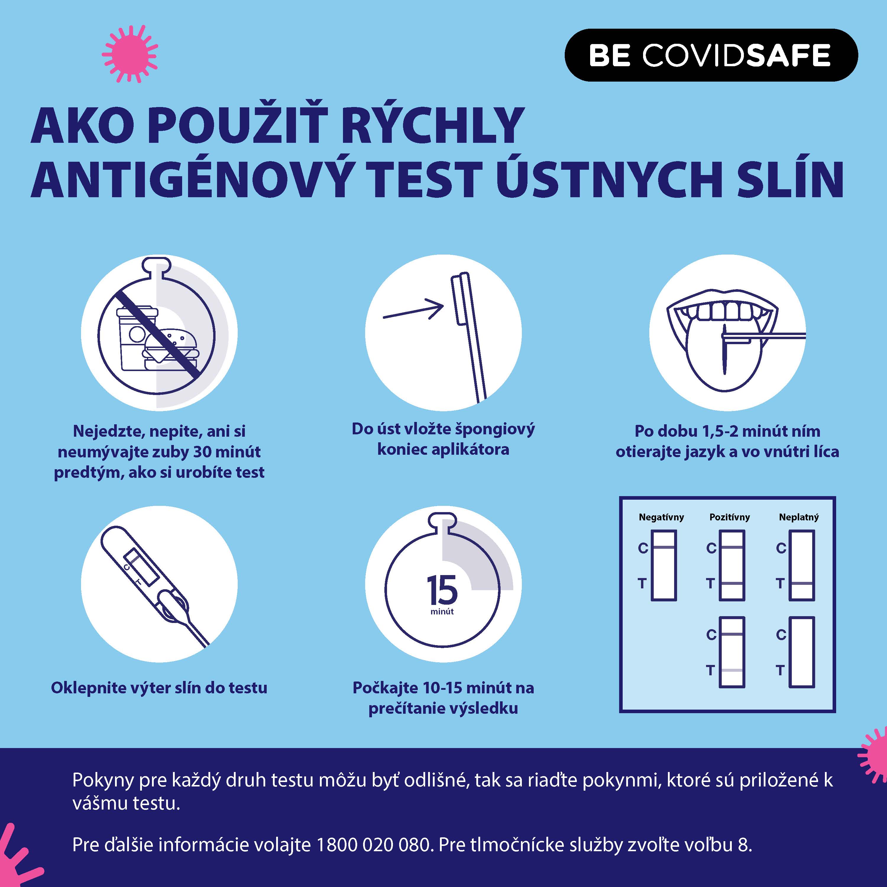 Coronavirus (COVID-19) – Social – AKO POUŽIŤ RÝCHLY ANTIGÉNOVÝ TEST ÚSTNYCH SLÍN (Rapid antigen oral saliva test)