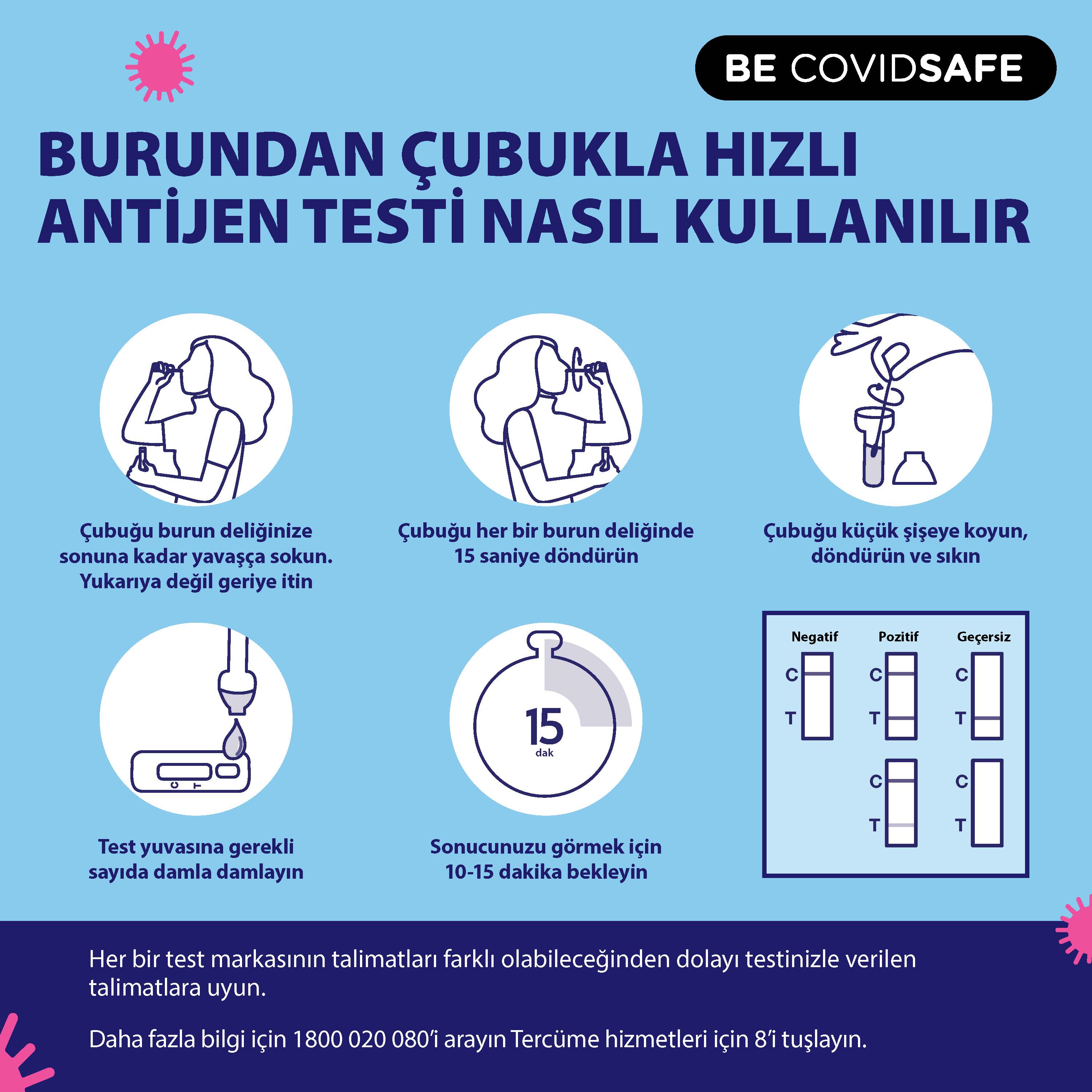 Coronavirus (COVID-19) – Social – BURUNDAN ÇUBUKLA HIZLI ANTİJEN TESTİ NASIL KULLANILIR (Nasal swab RAT)