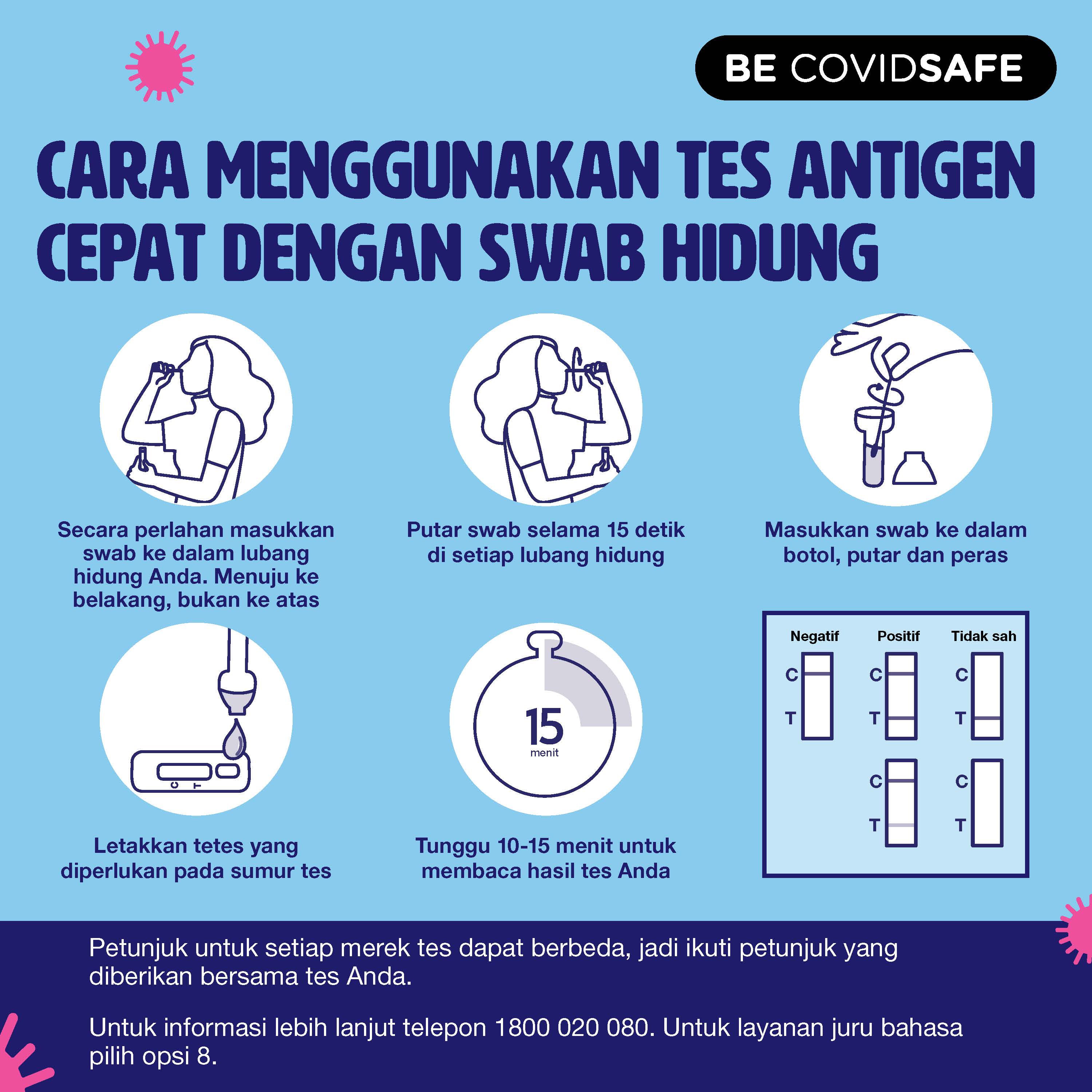 Coronavirus (COVID-19) – Social – CARA MENGGUNAKAN TES ANTIGEN CEPAT DENGAN SWAB HIDUNG (Nasal swab RAT)