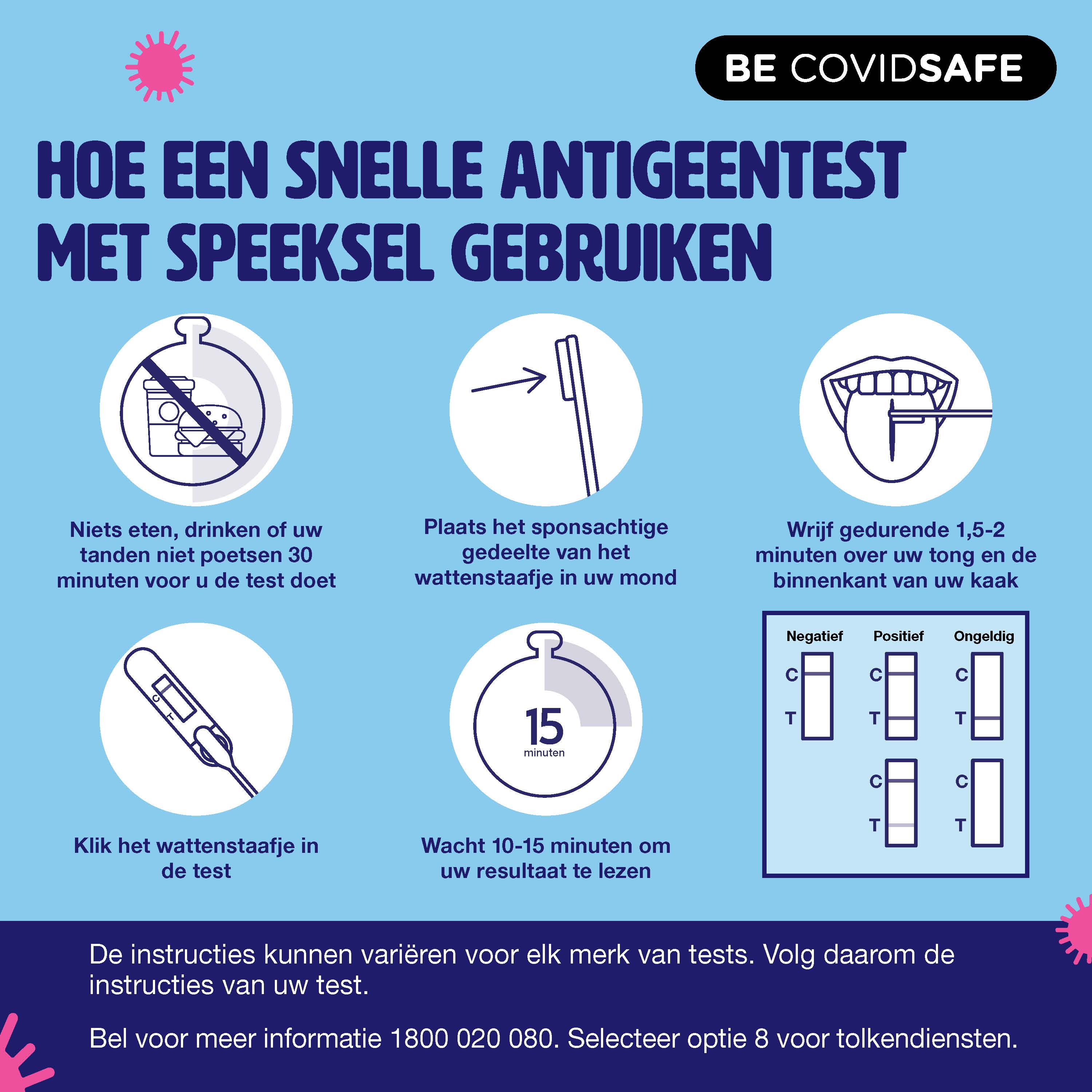 Coronavirus (COVID-19) – Social – HOE EEN SNELLE ANTIGEENTEST MET SPEEKSEL GEBRUIKEN (Rapid antigen oral saliva test)