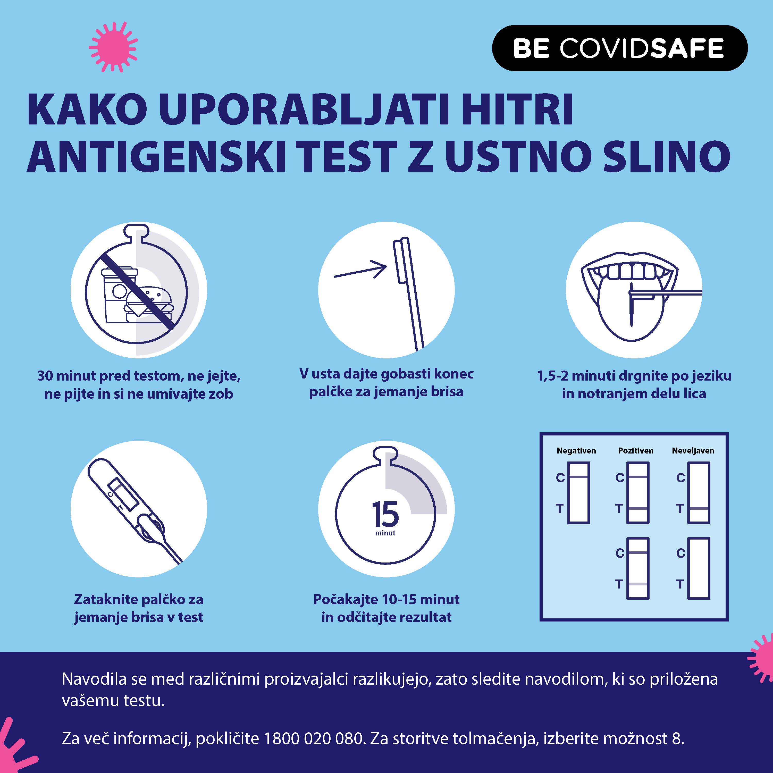 Coronavirus (COVID-19) – Social – KAKO UPORABLJATI HITRI ANTIGENSKI TEST Z USTNO SLINO (Rapid antigen oral saliva test)