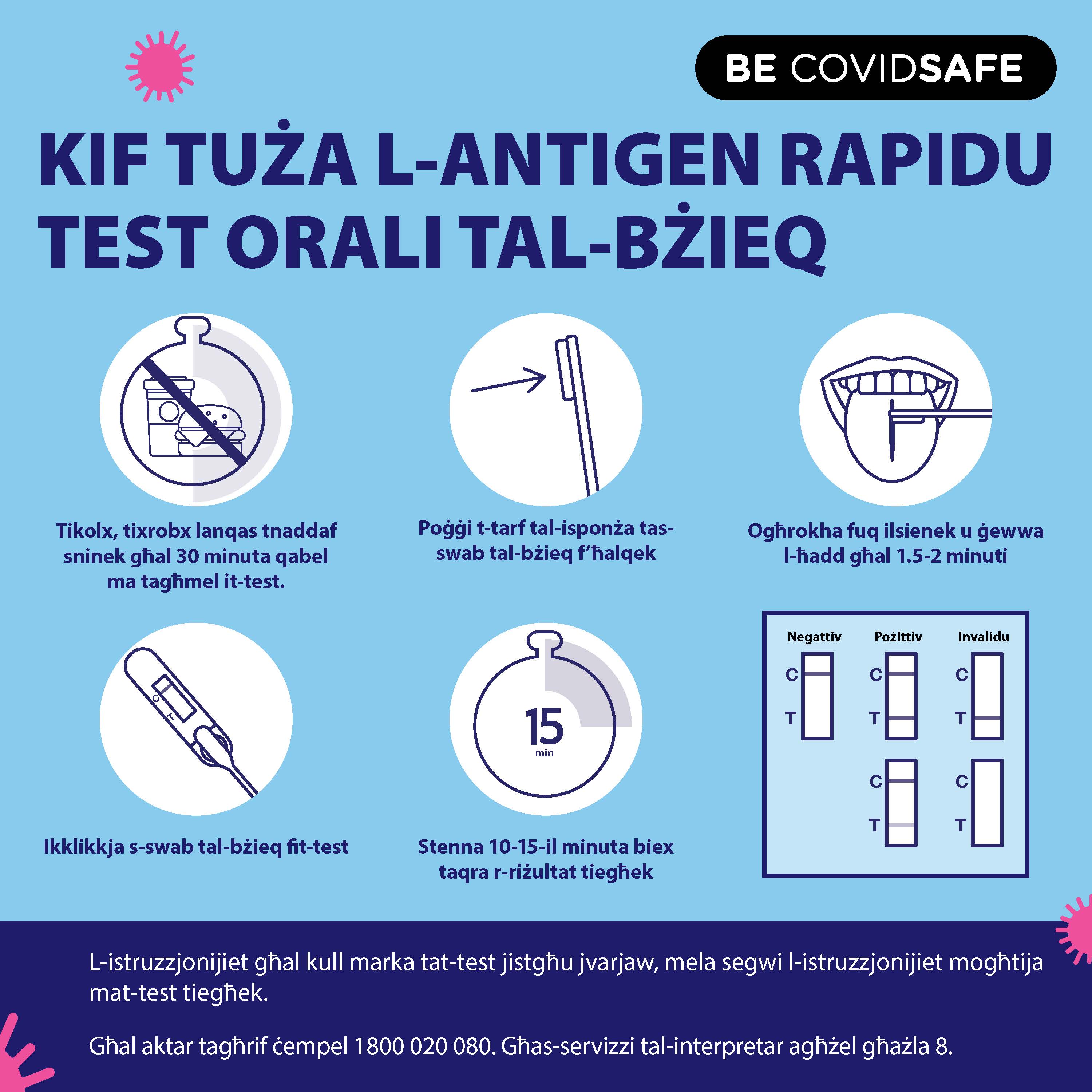 Coronavirus (COVID-19) – Social – KIF TUŻA L-ANTIGEN RAPIDU TEST ORALI TAL-BŻIEQ (Rapid antigen oral saliva test)
