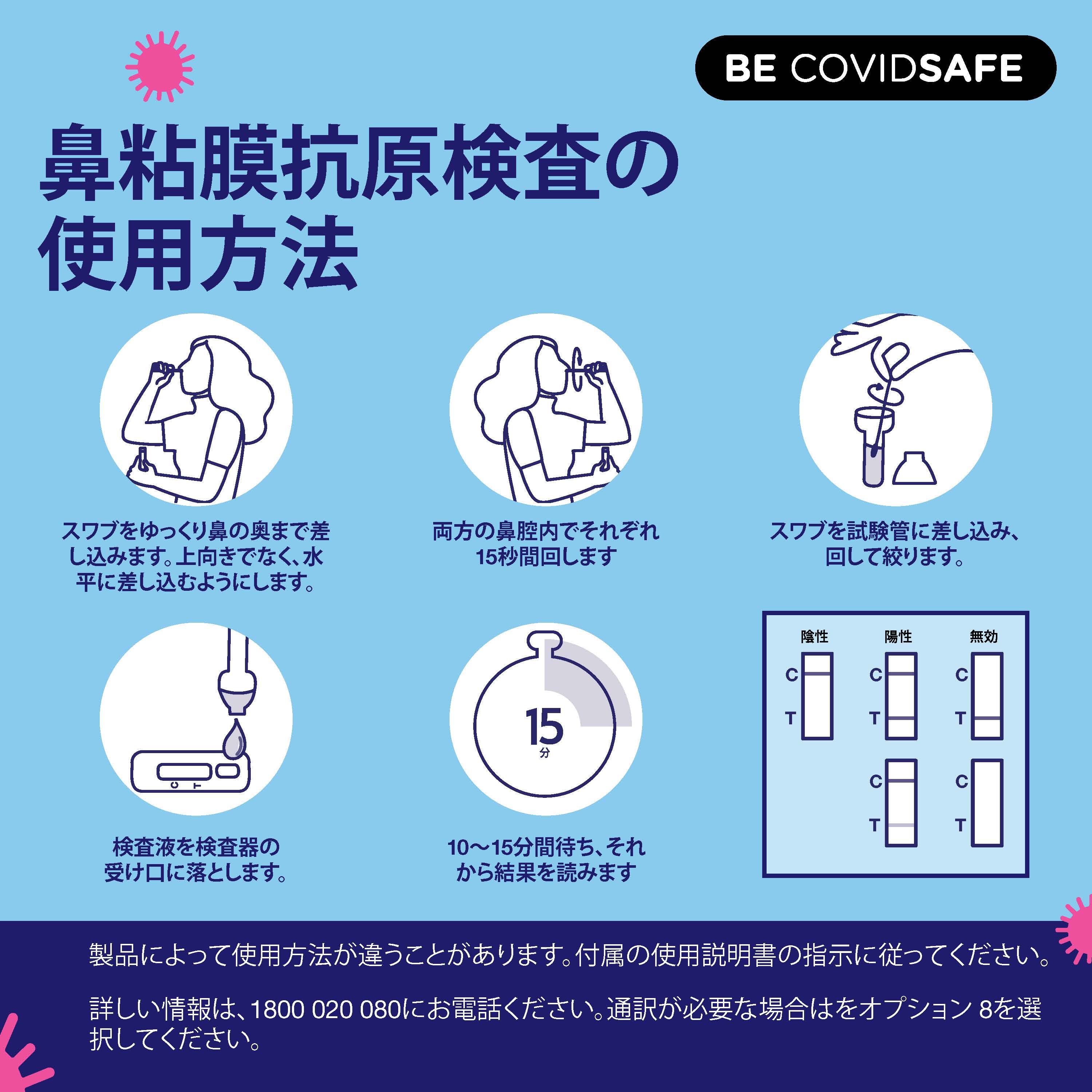 Coronavirus (COVID-19) – Social – 鼻粘膜抗原検査の 使用方法 (Nasal swab RAT)
