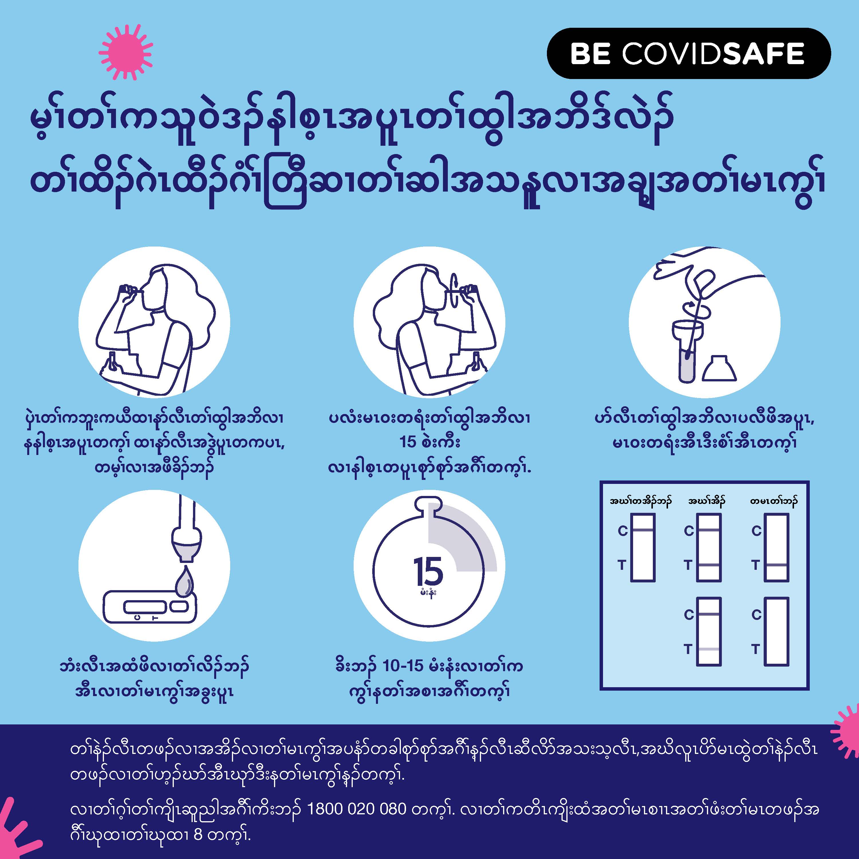 Coronavirus (COVID-19) – Social – မ့ၢ်တၢ်ကသူ၀ဲဒၣ်နါစ့ၤအပူၤတၢ်ထွါအဘိဒ်လဲၣ် တၢ်ထိၣ်ဂဲၤထီၣ်ဂံၢ်တြီဆၢတၢ်ဆါအသနူလၢအချ့အတၢ်မၤကွၢ် (Nasal swab RAT)