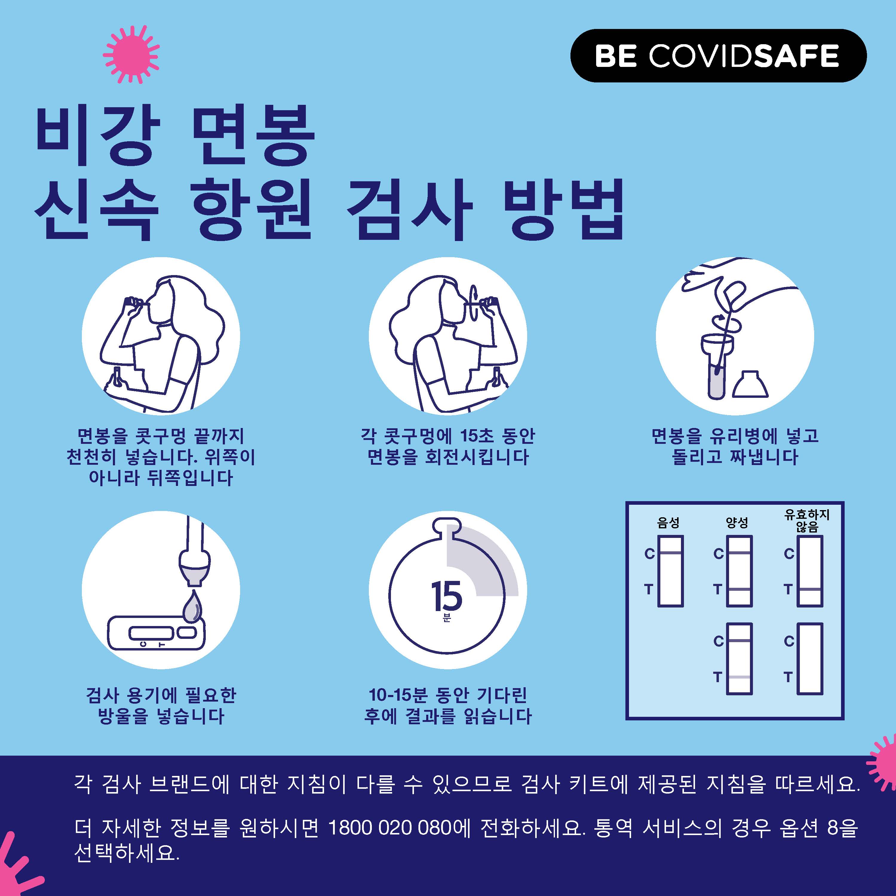 Coronavirus (COVID-19) – Social – 비강 면봉 신속 항원 검사 방법 (Nasal swab RAT) 