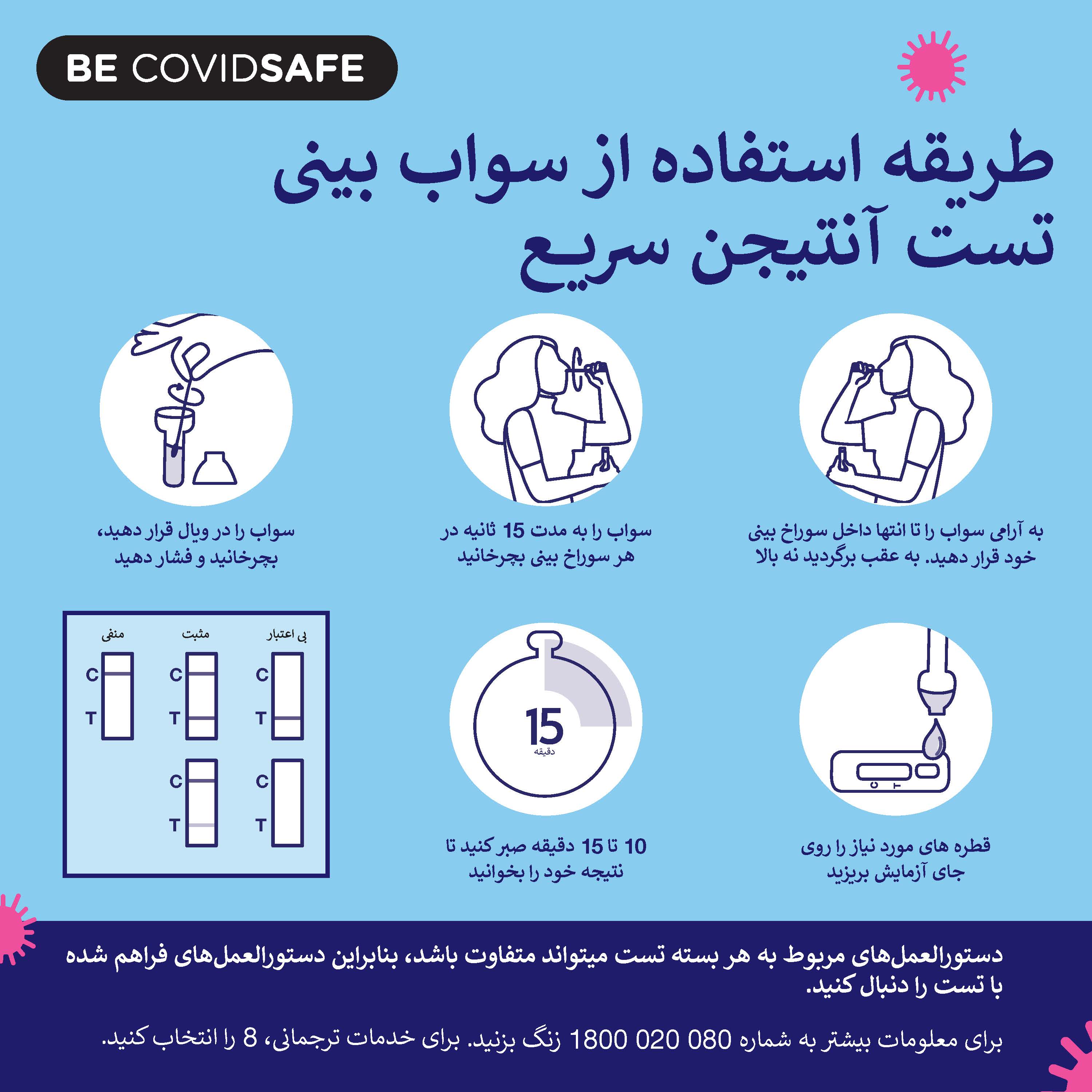 Coronavirus (COVID-19) – Social – طریقه استفاده از سواب بینی تست آنتیجن سریع (Nasal swab RAT)