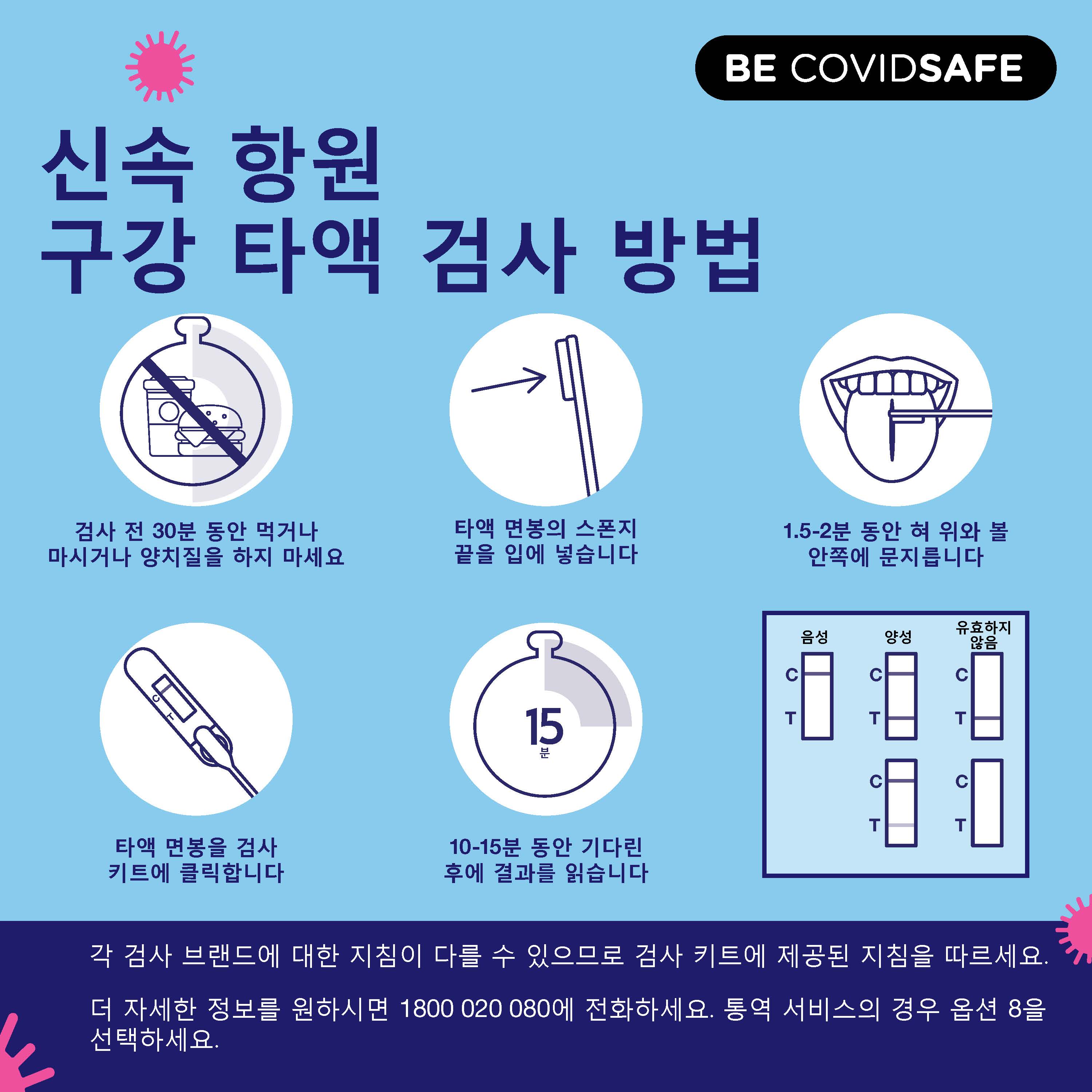Coronavirus (COVID-19) – Social – 신속 항원 구강 타액 검사 방법 (Rapid antigen oral saliva test)