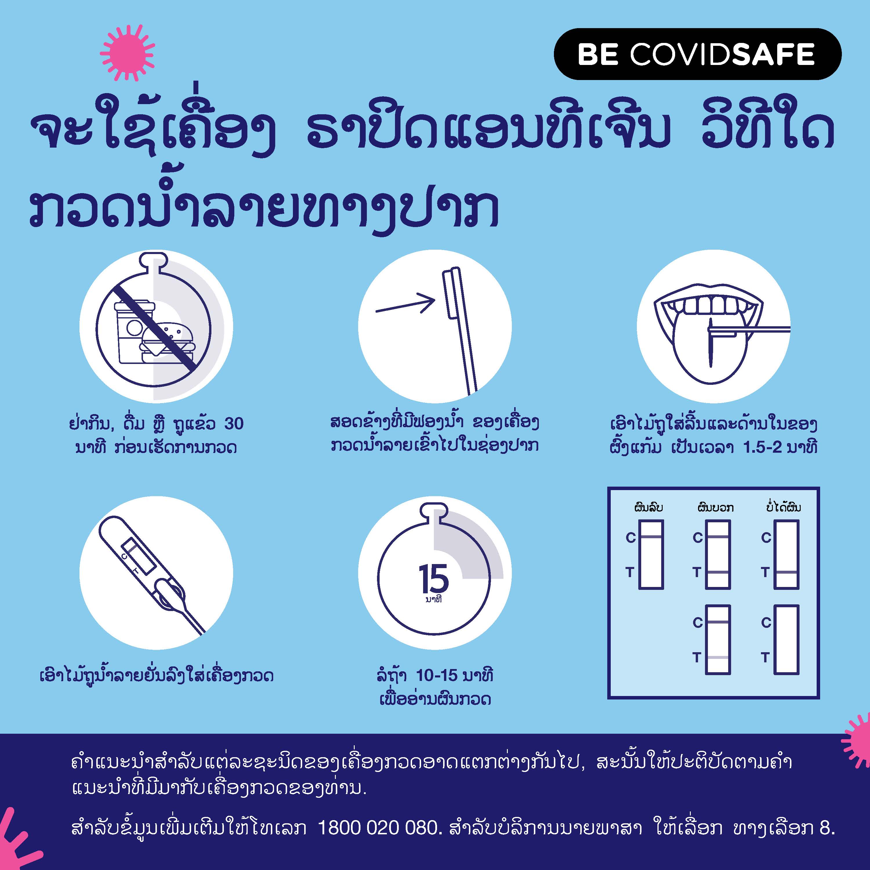 Coronavirus (COVID-19) – Social – ຈະໃຊ້ເຄື່ອງ ຣາປິດແອນທີເຈີນ ວິທີໃດ ກວດນ້ຳລາຍທາງປາກ (Rapid antigen oral saliva test)
