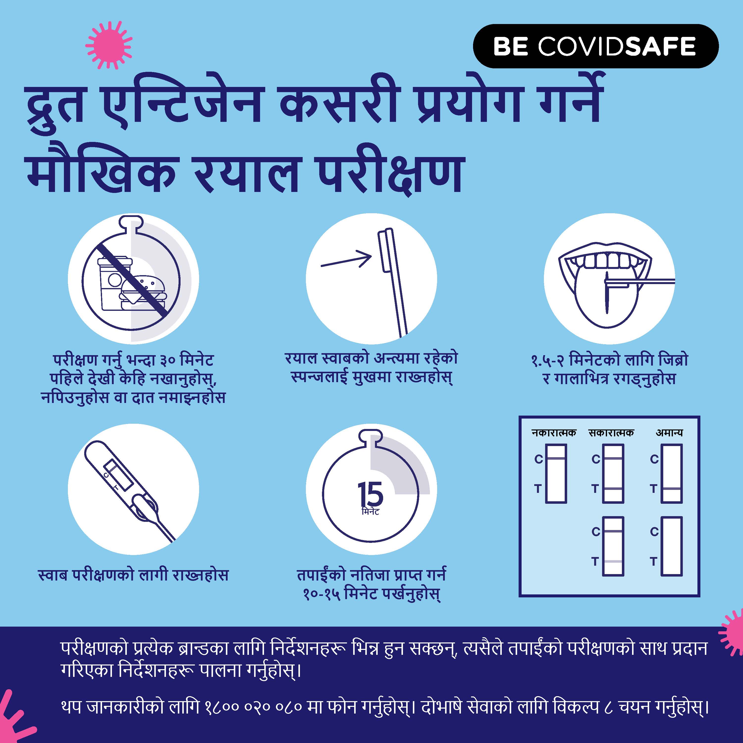 Coronavirus (COVID-19) – Social – द्रुत एन्टिजेन कसरी प्रयोग गर्ने मौखिक रयाल परीक्षण (Rapid antigen oral saliva test)