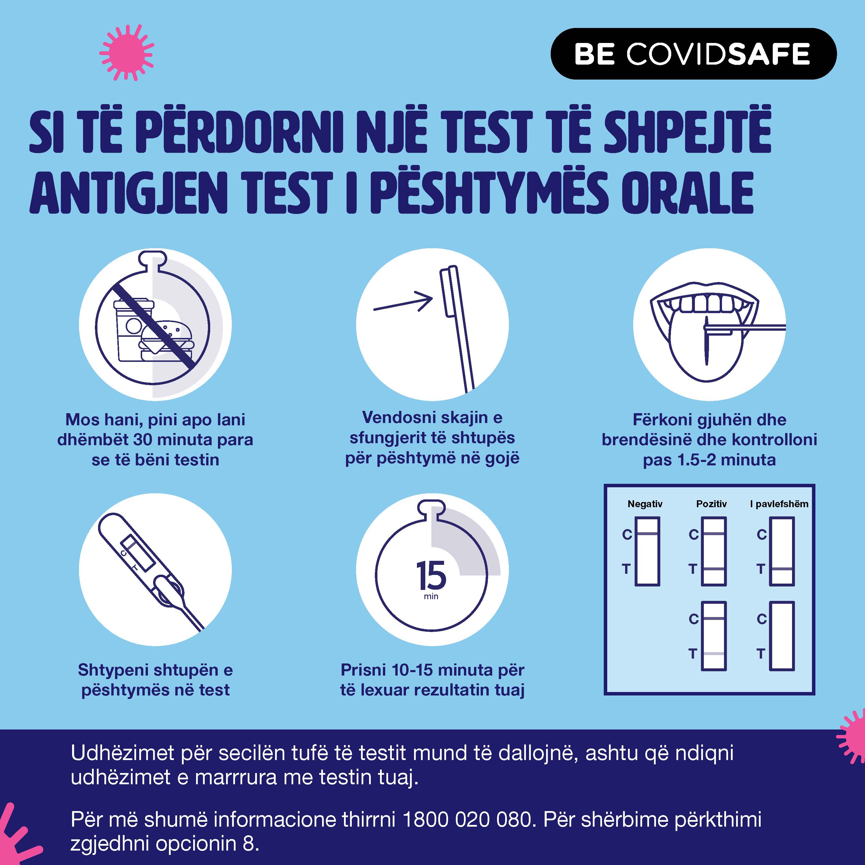 Coronavirus (COVID-19) – Social – SI TË PËRDORNI NJË TEST TË SHPEJTË ANTIGJEN TEST I PËSHTYMËS ORALE (Rapid antigen oral saliva test)