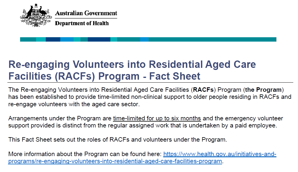 image of document RACF volunteers factsheet