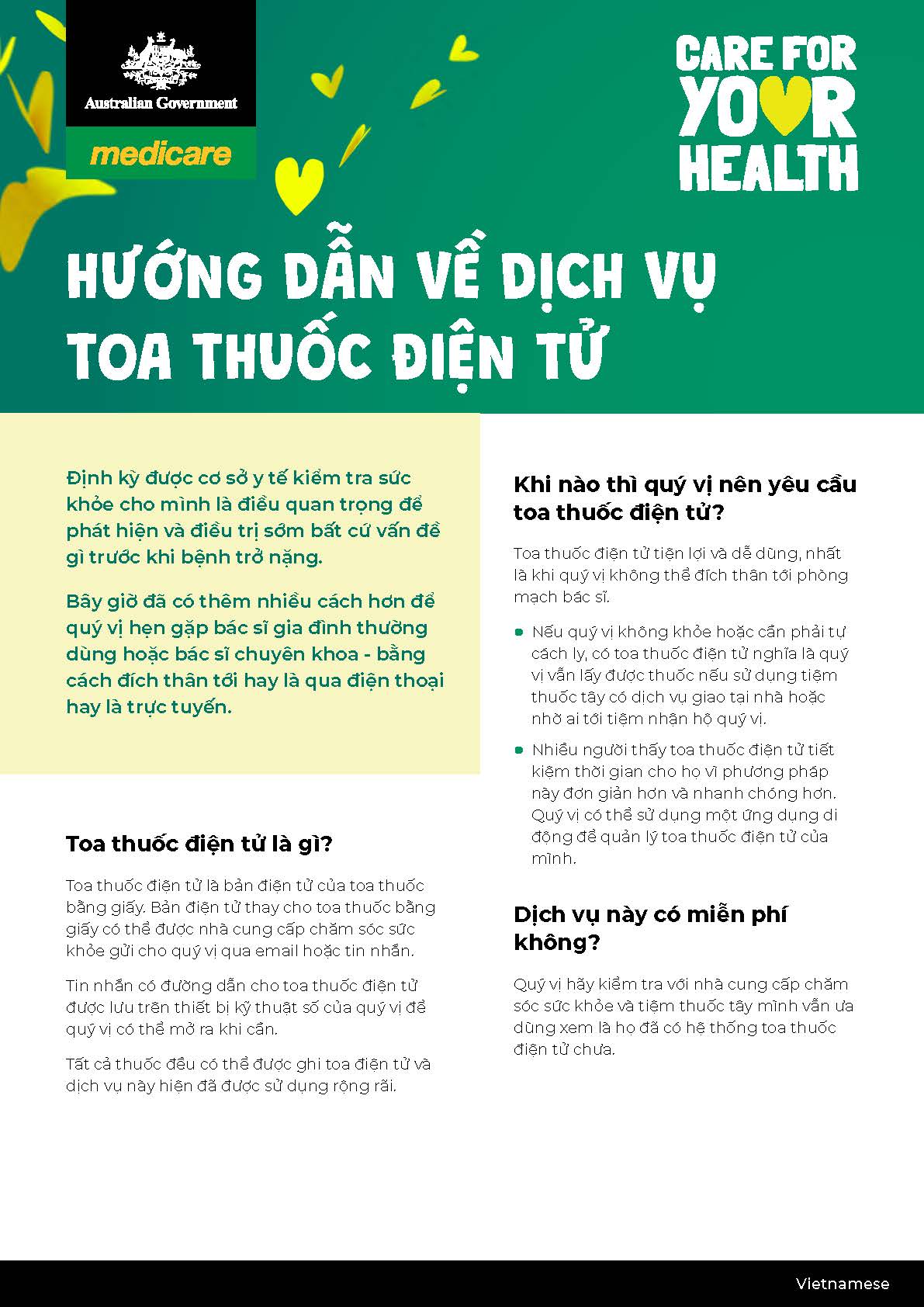 Hướng dẫn về dịch vụ toa thuốc điện tử