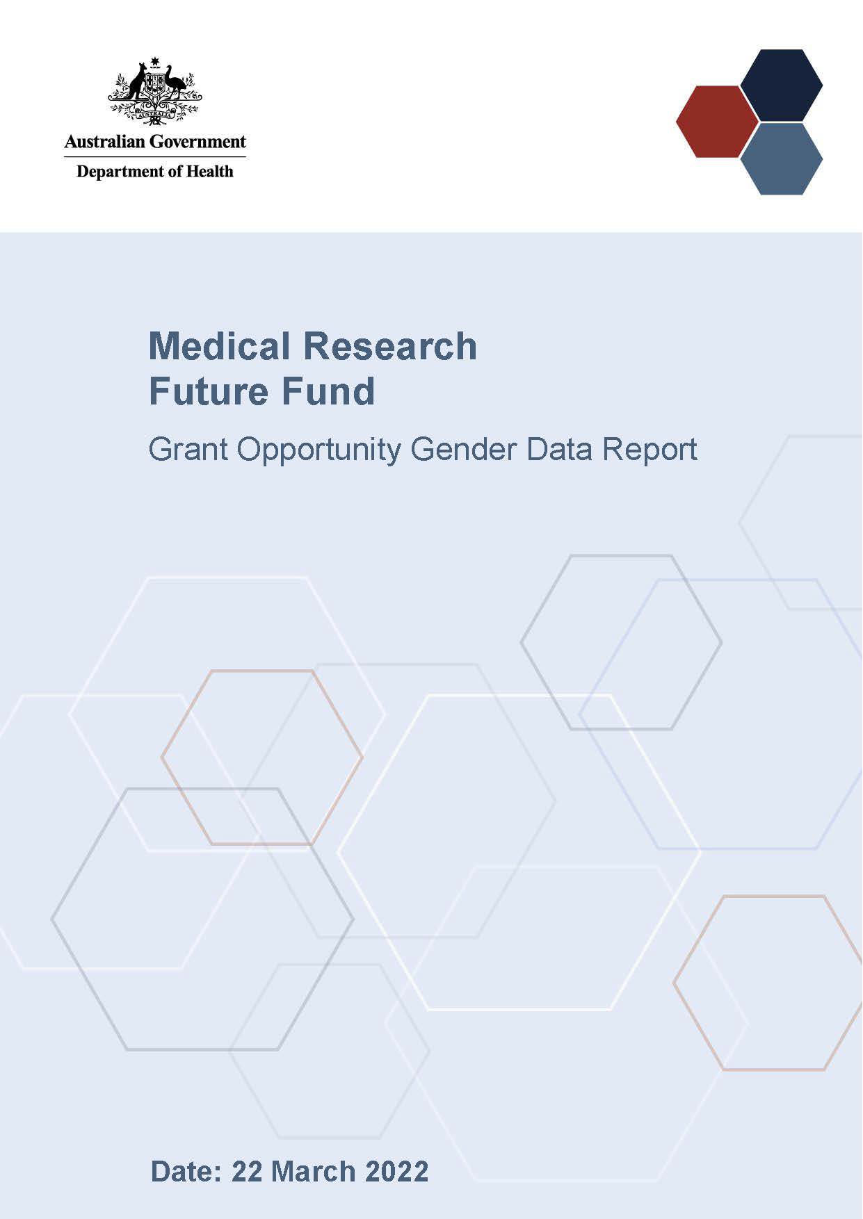 Medical Research Future Fund grant opportunity gender data report – 22 March 2022