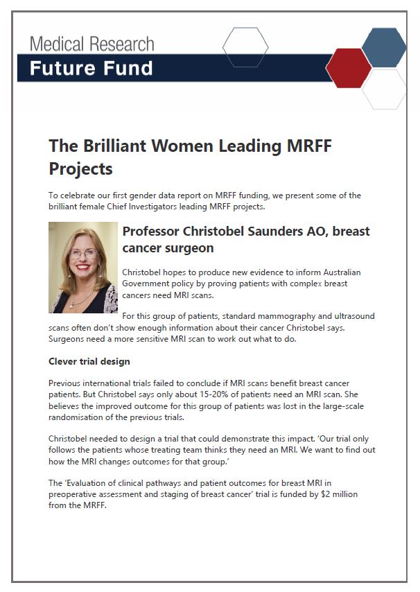 The brilliant women leading MRFF projects