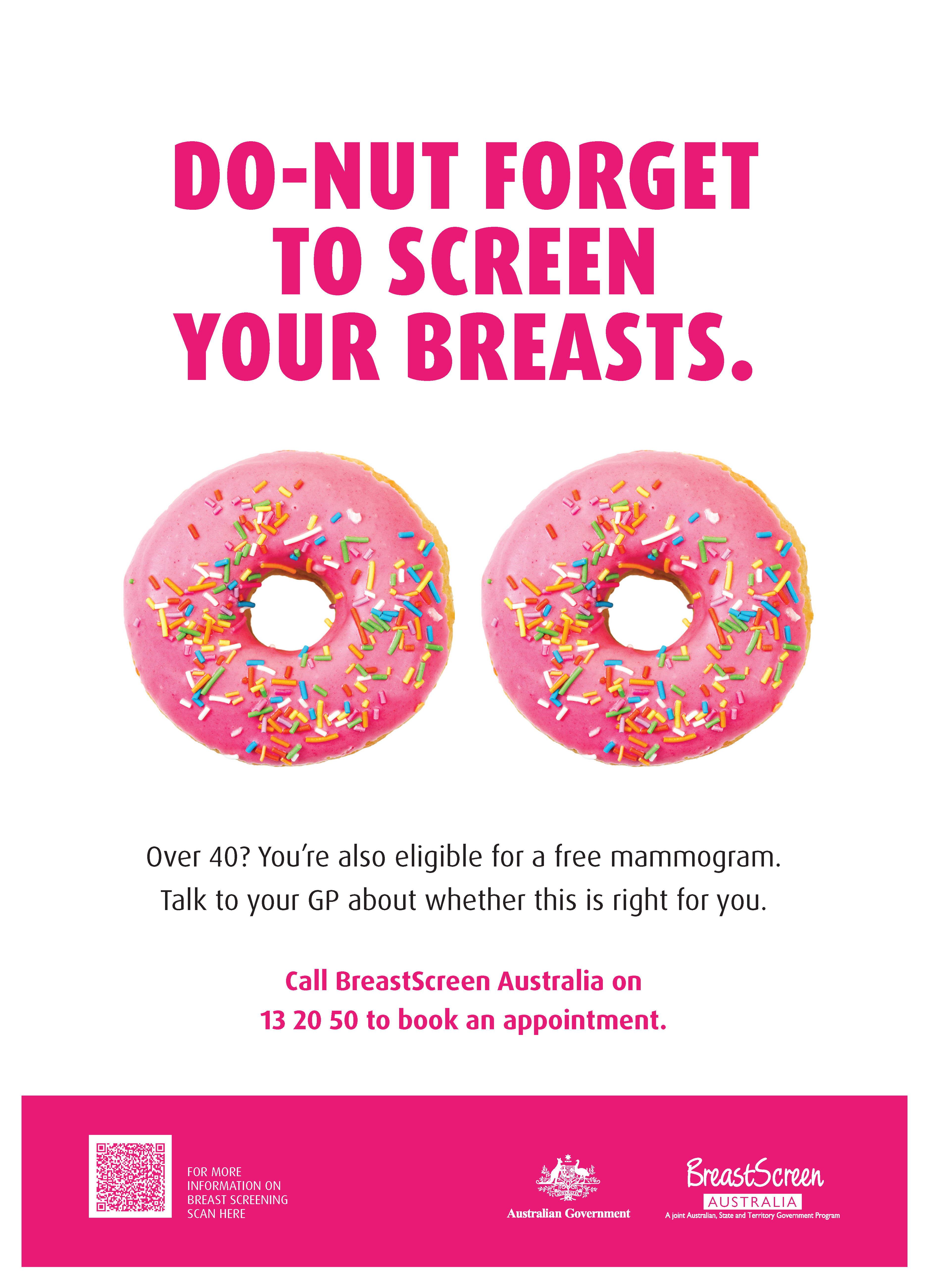 Poster – Do-nut forget to screen (BreastScreen Australia)