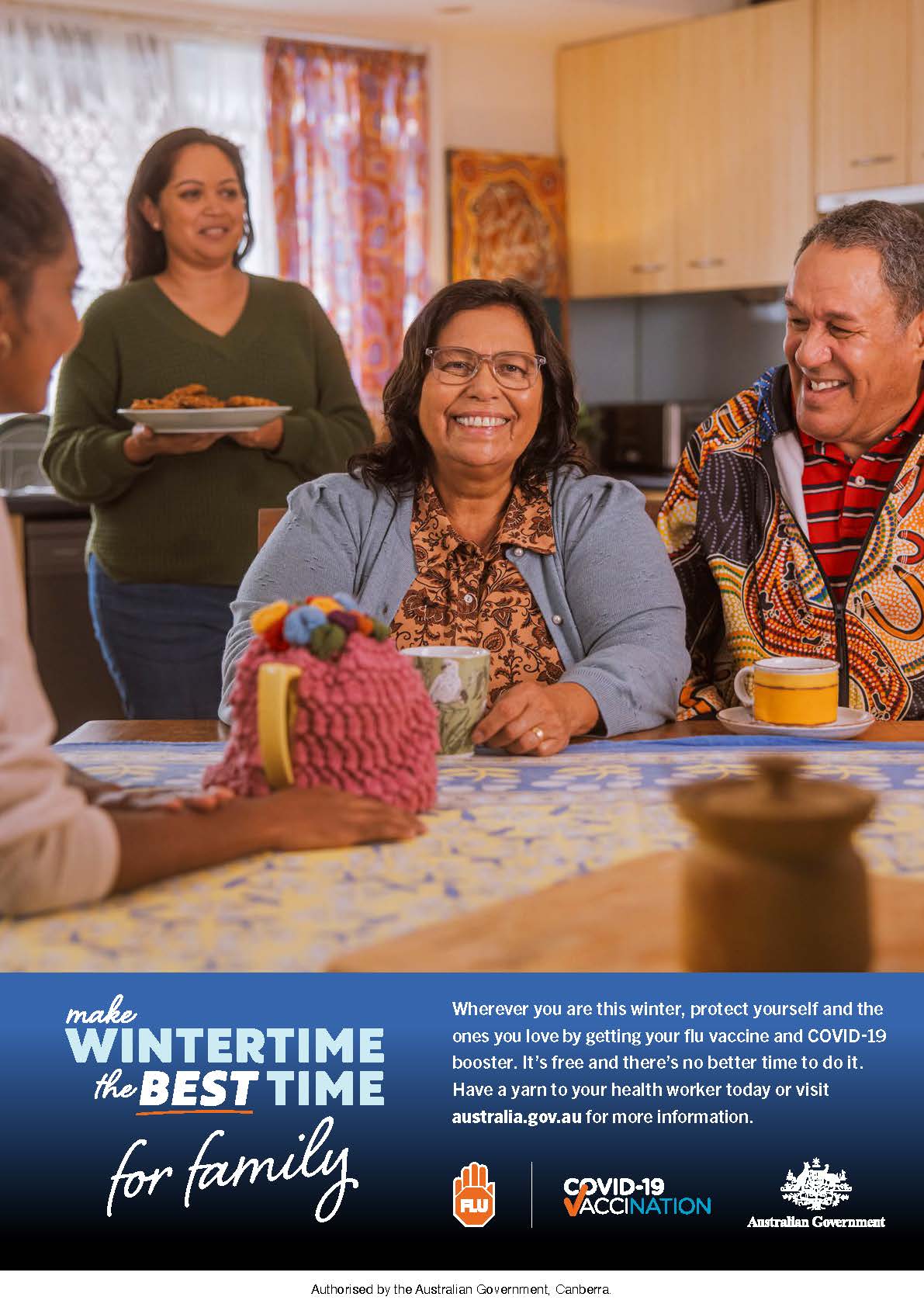  COVID-19 vaccination – Print ad – Wintertime is the best time (Aboriginal and Torres Strait Islander people)