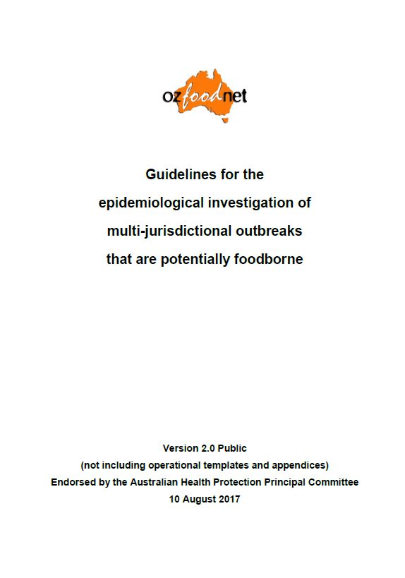 Guidelines for the epidemiological investigation of multi-jurisdictional outbreaks that are potentially foodborne