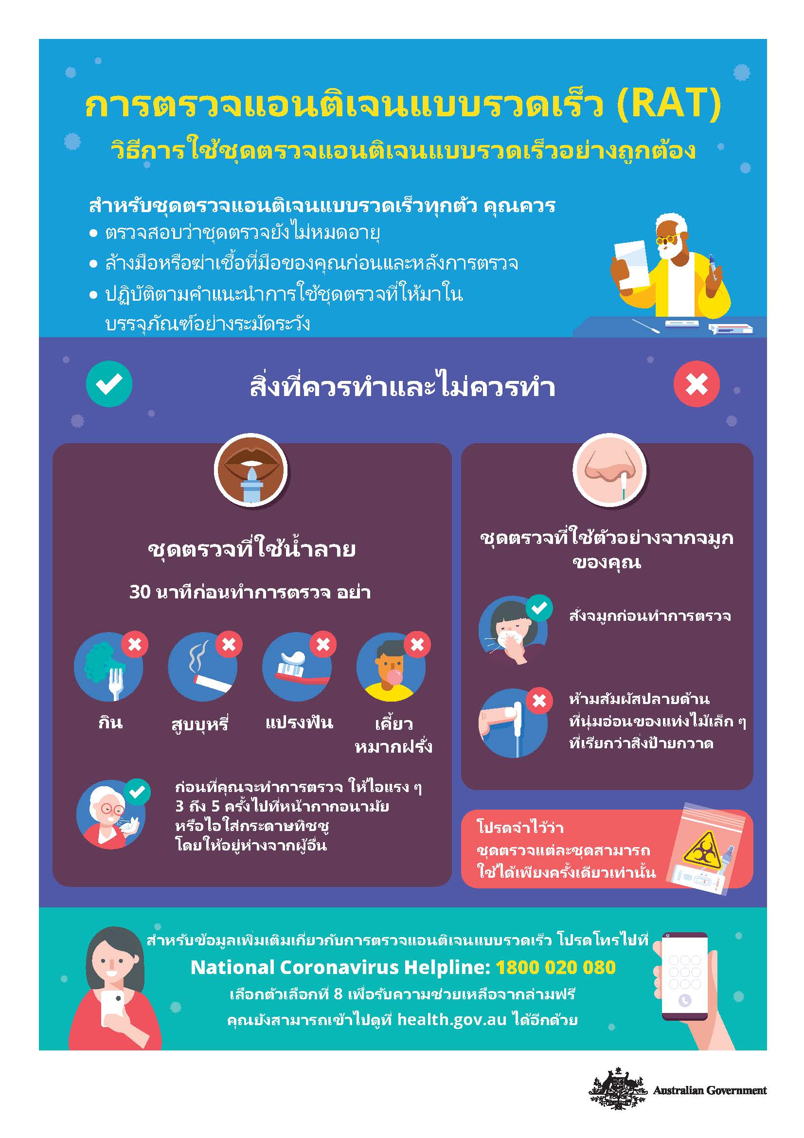 วิธีการใช้ชุดตรวจแอนติเจนแบบรวดเร็วอย่างถูกต้อง  