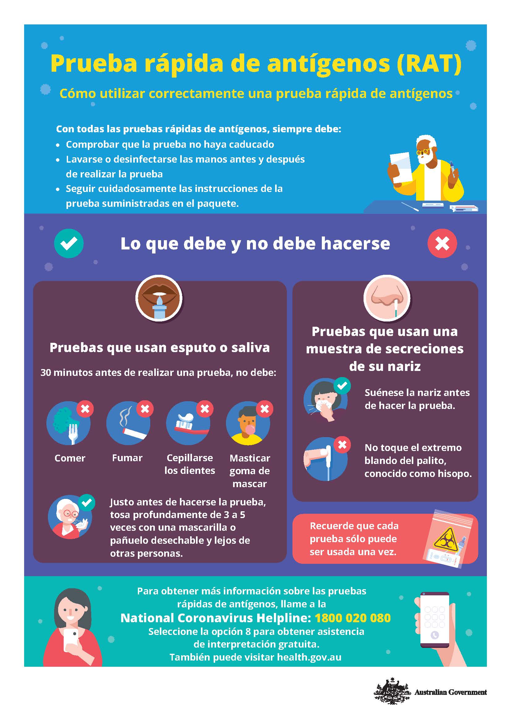 Cómo utilizar correctamente una prueba rápida de antígenos  
