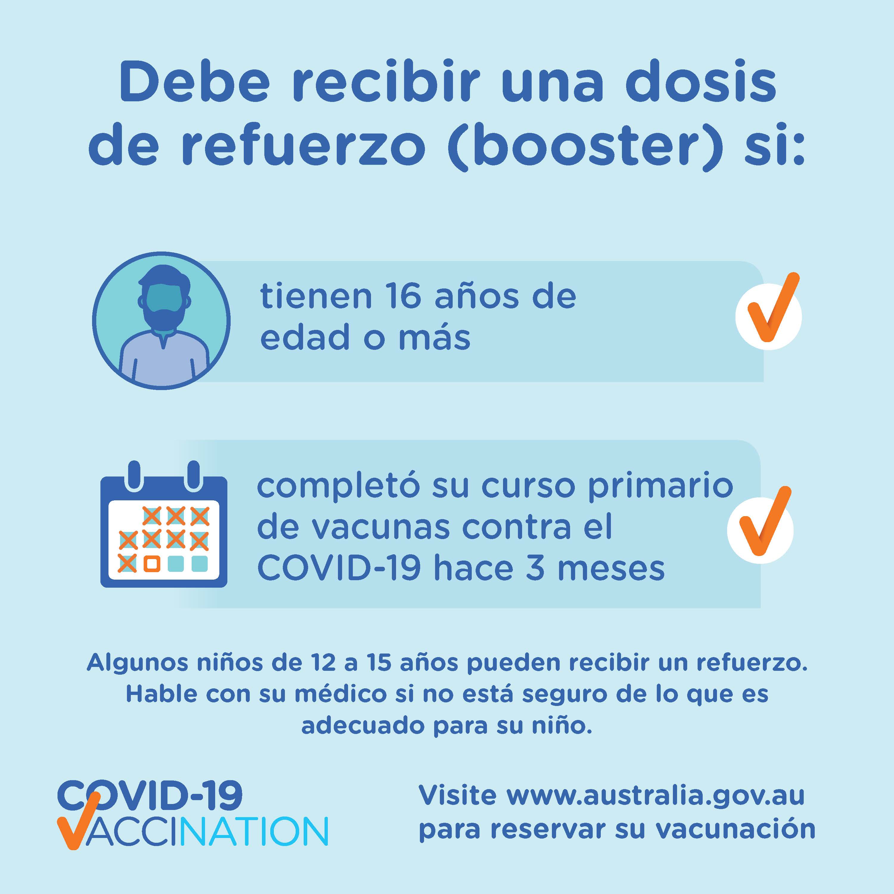 ¿Cuándo debería recibir mi dosis de refuerzo de la vacuna contra el COVID-19?