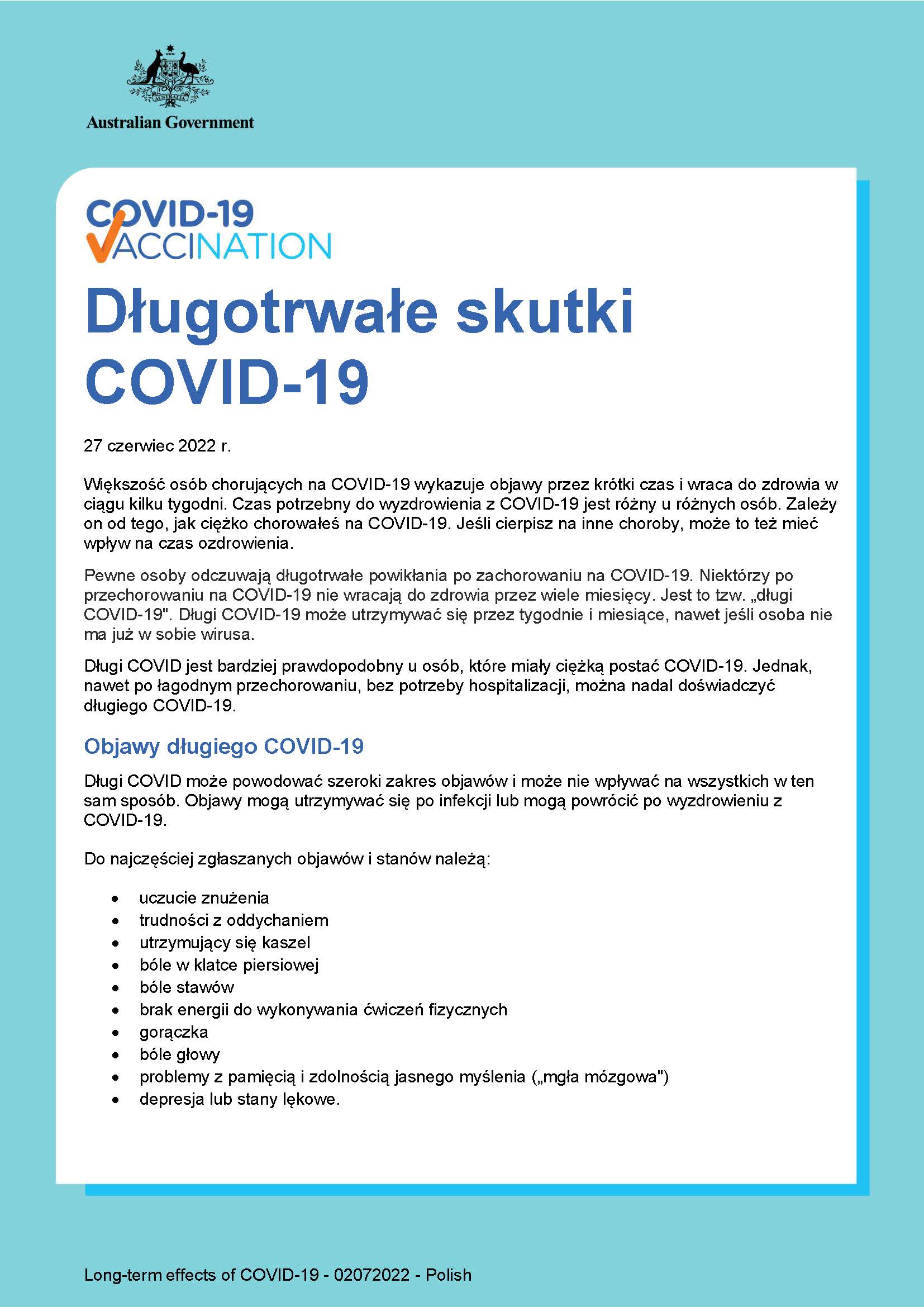 Długotrwałe skutki COVID-19