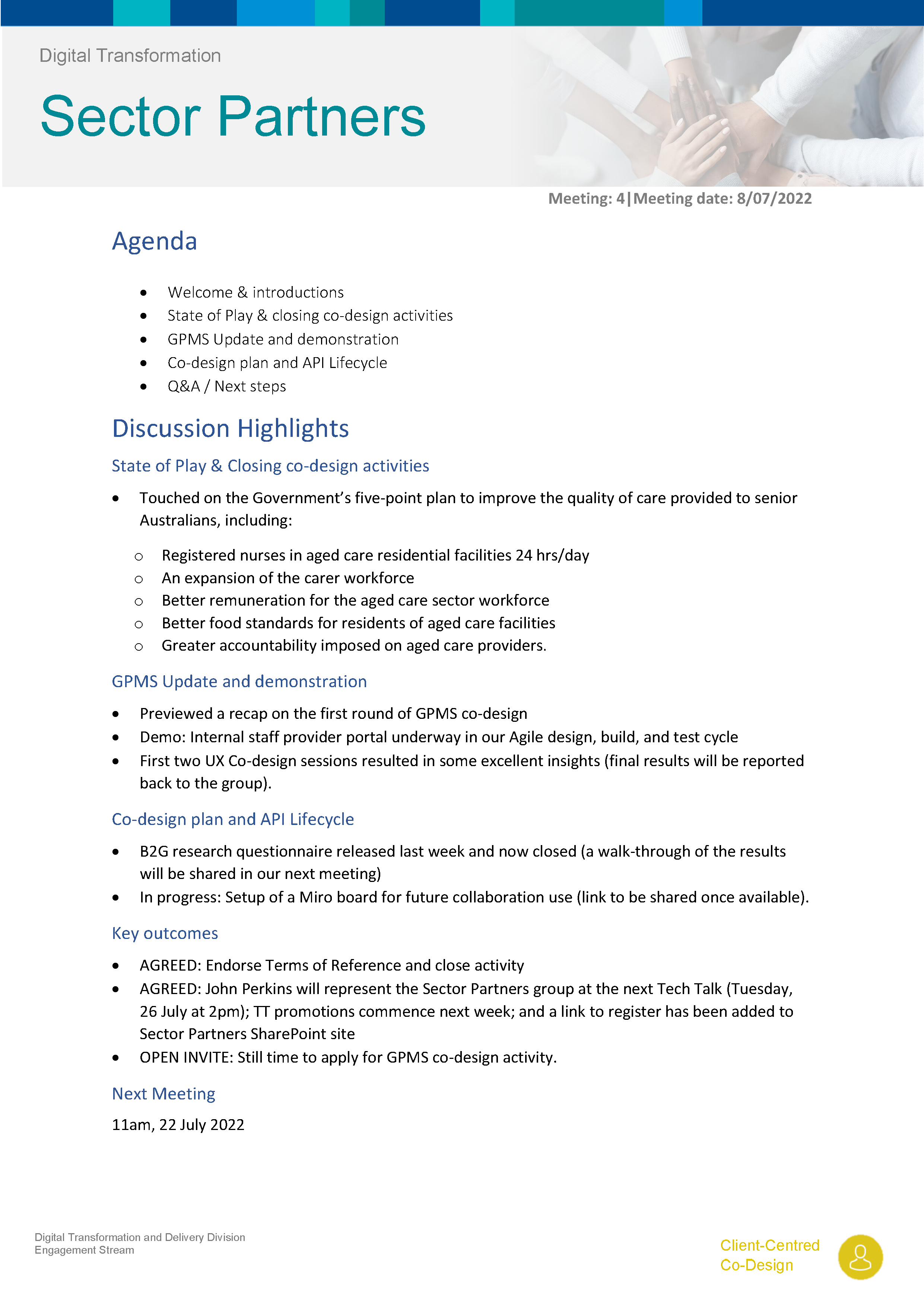Digital Transformation Sector Partner #4 - Meeting summary