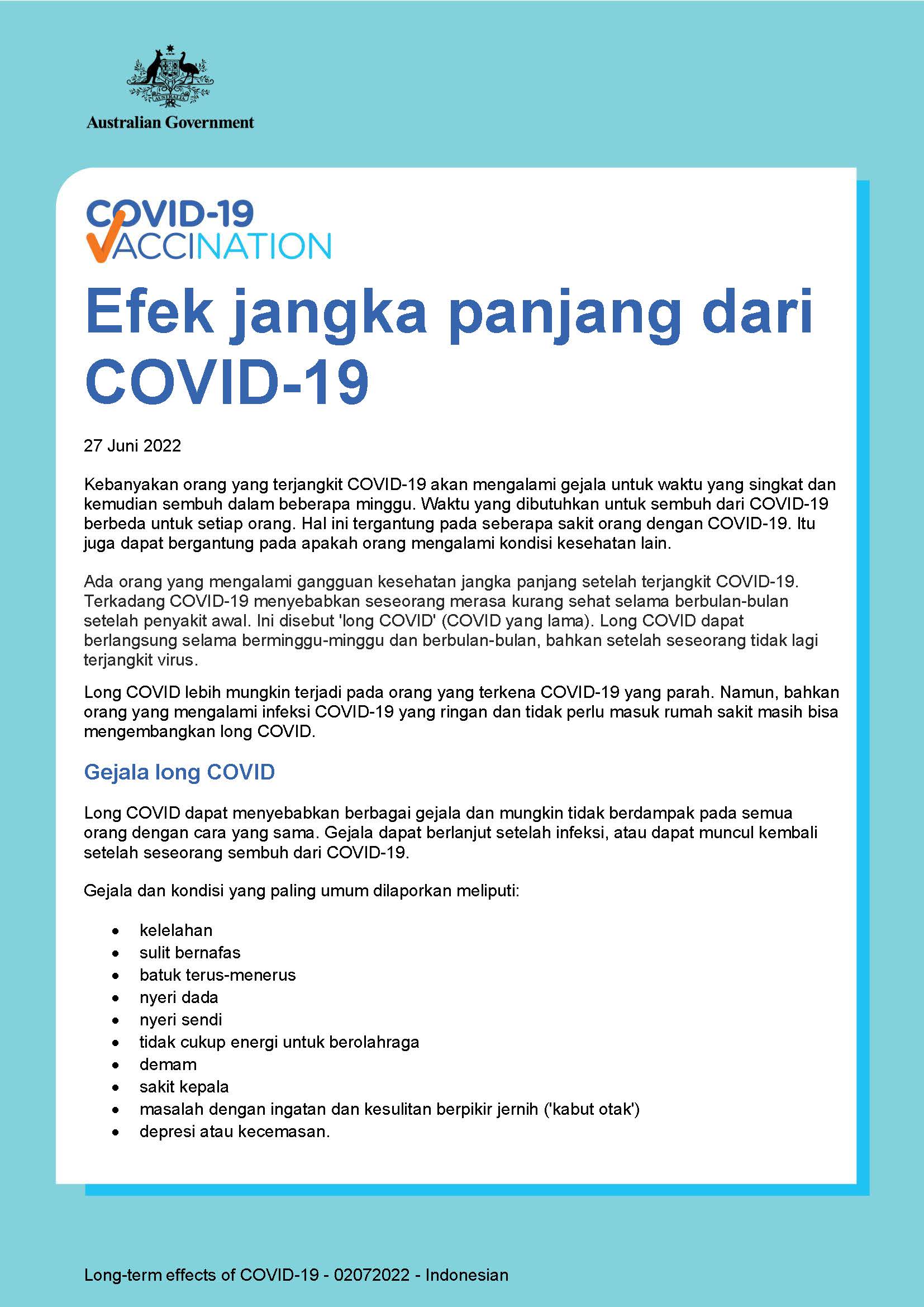 Efek jangka panjang dari COVID-19