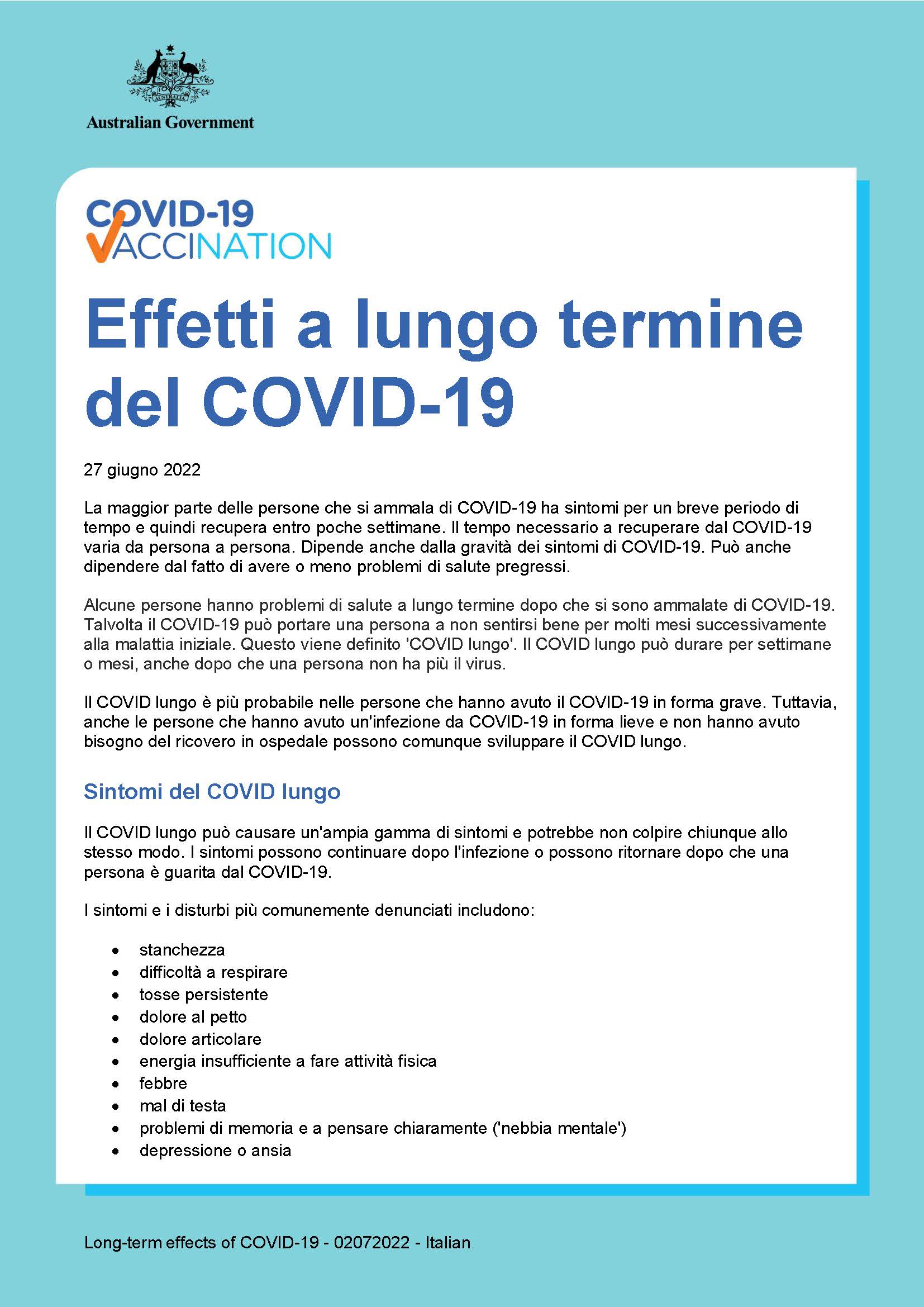 Effetti a lungo termine del COVID-19