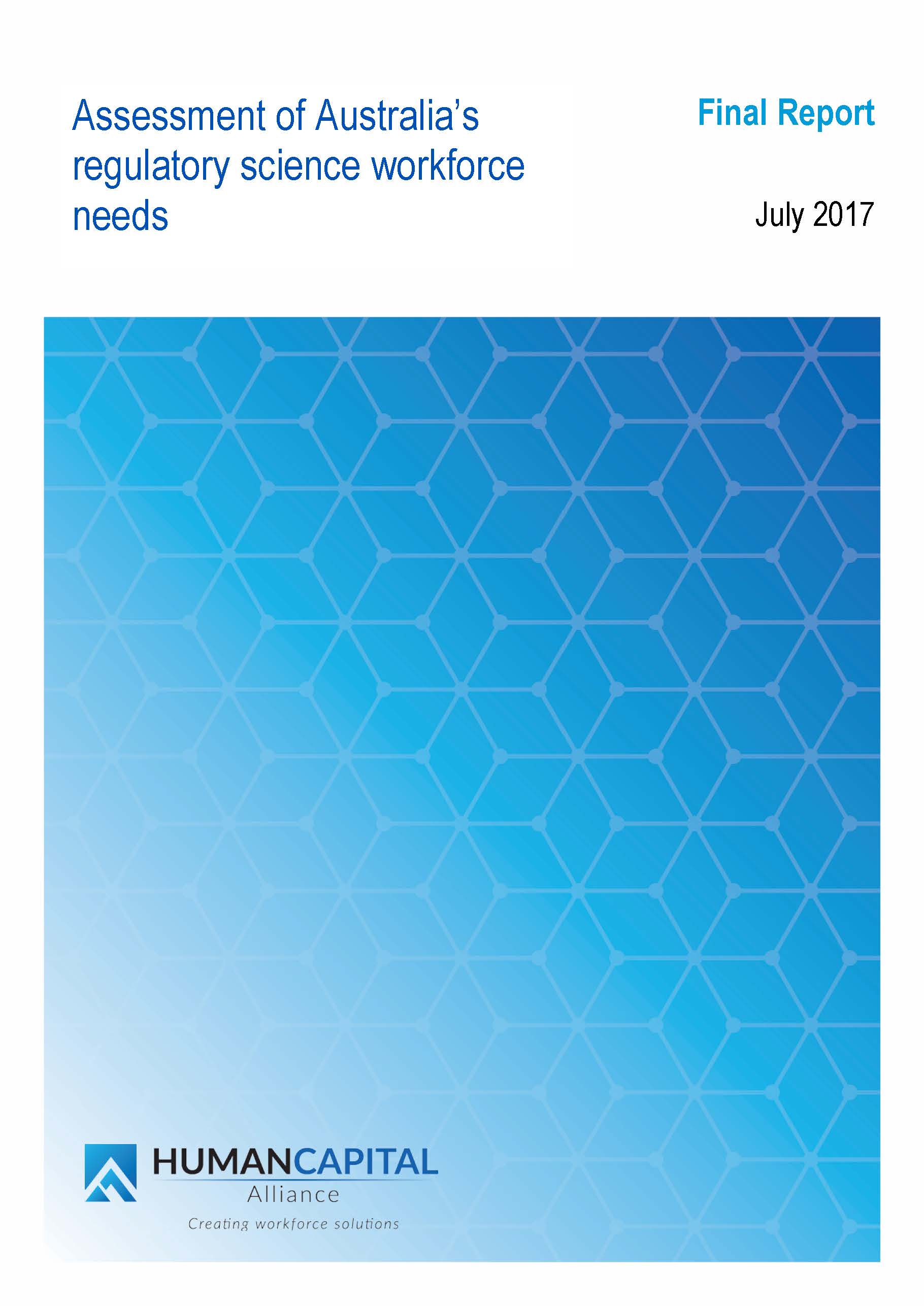 Cover image for Assessment of Australia’s regulatory science workforce needs
