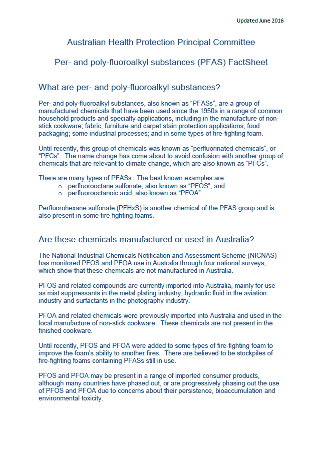 Cover image for enHealth guidance – Per- and poly-fluoroalkyl substances (PFAS)