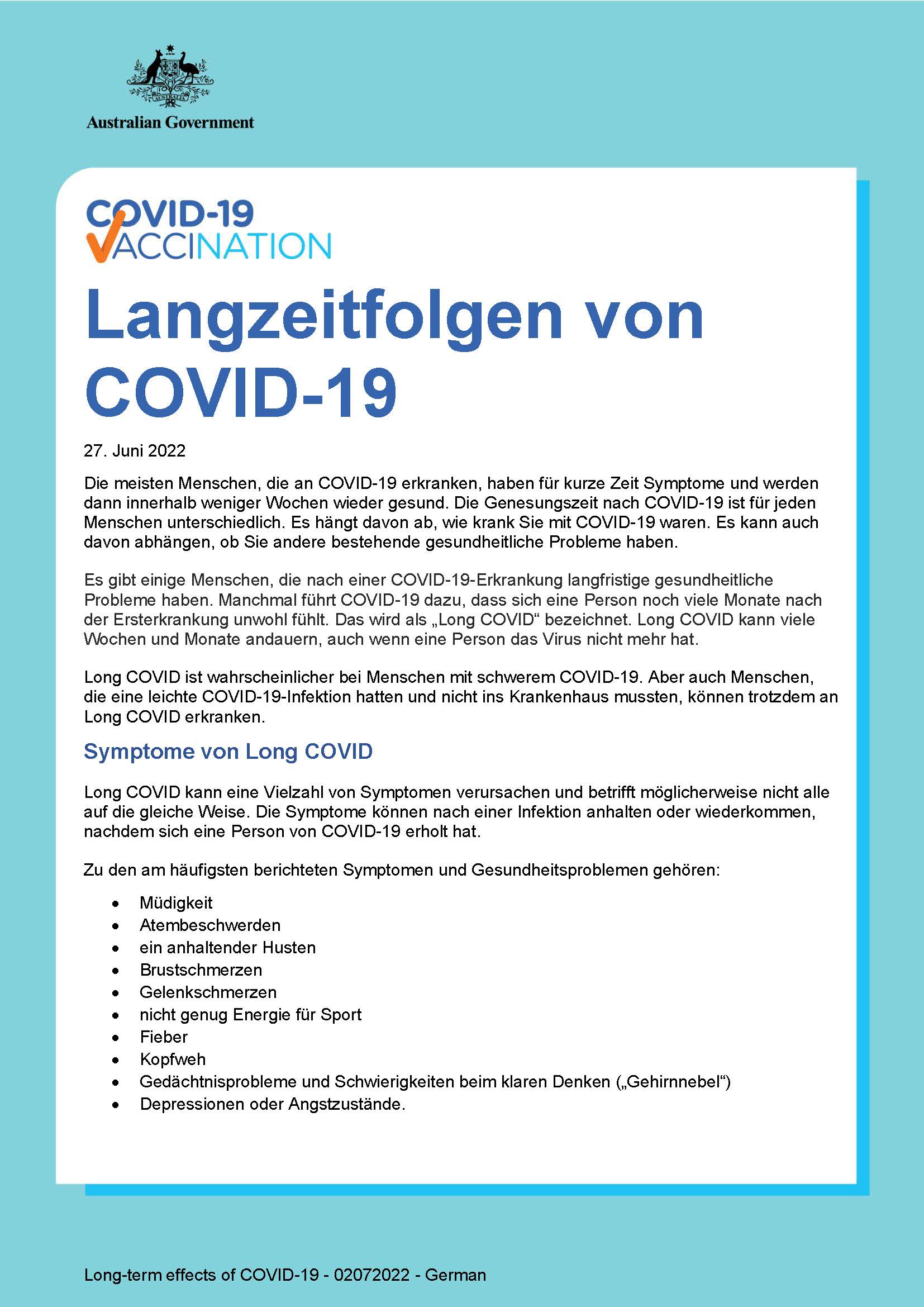 Langzeitfolgen von COVID-19