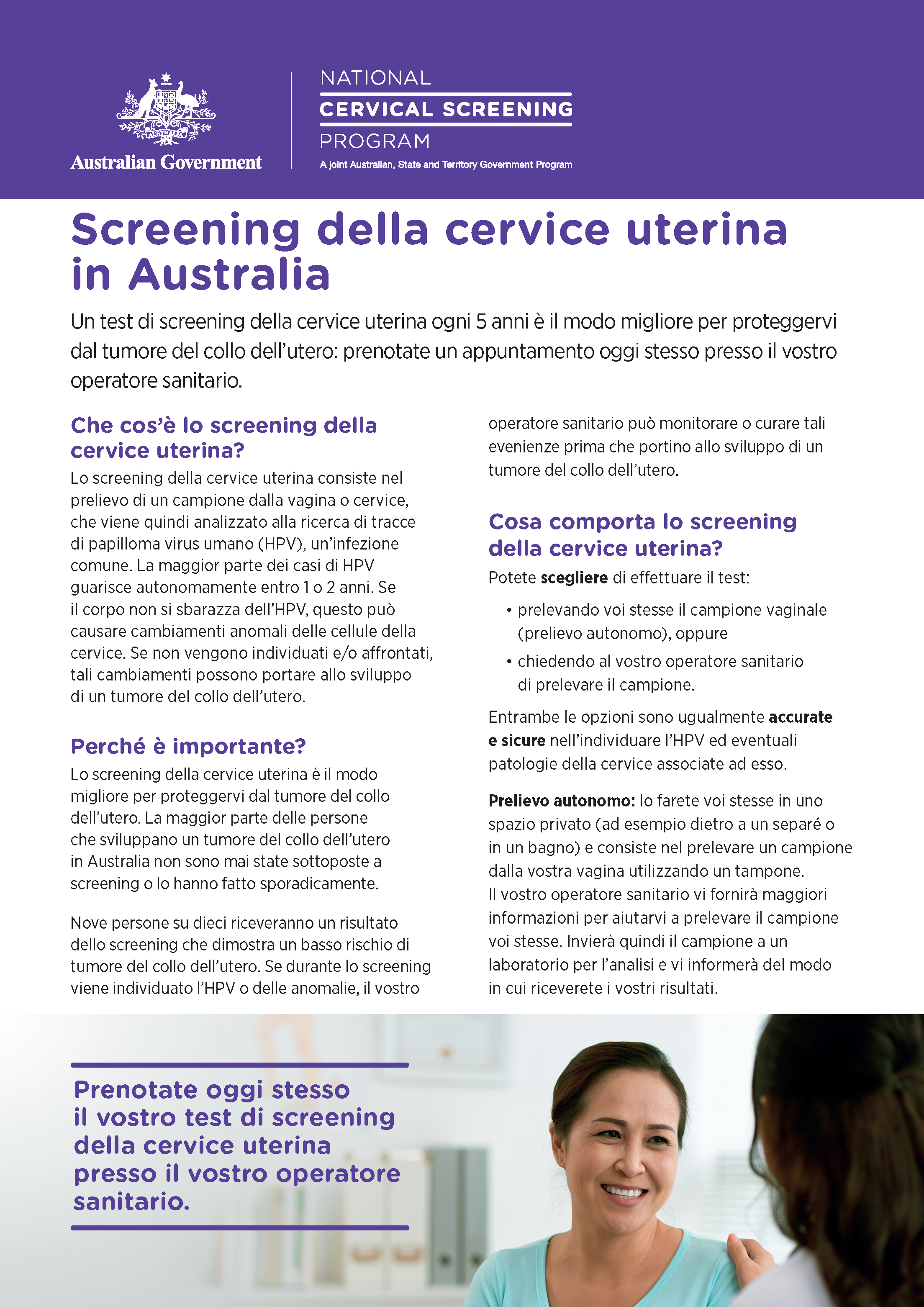 NCSP Information Sheet A4 size Italian
