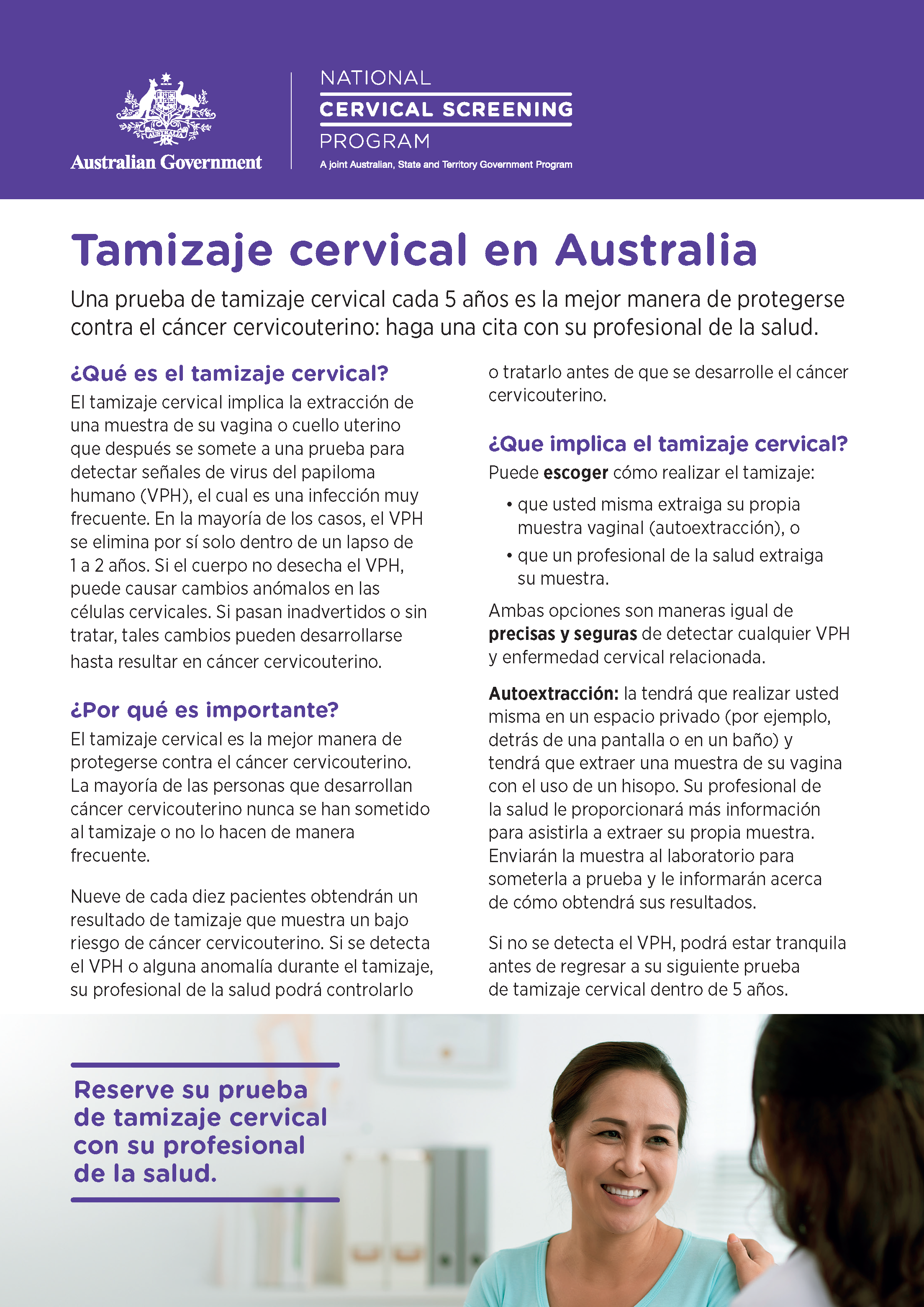 NCSP Information Sheet A4 size Spanish