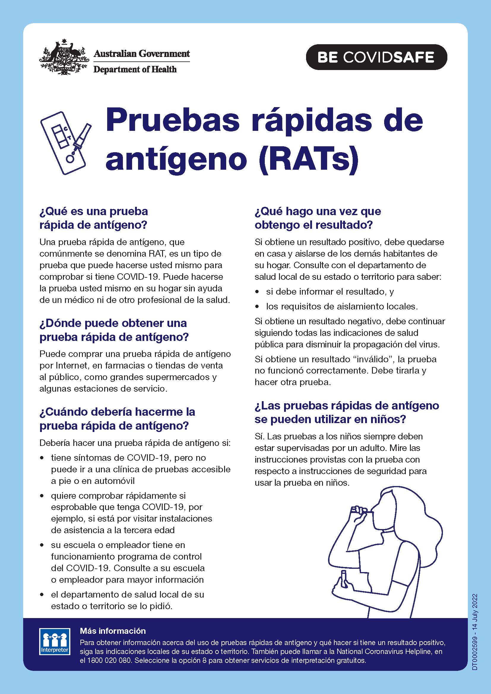 Pruebas R pidas De Ant geno RATs Australian Government Department 