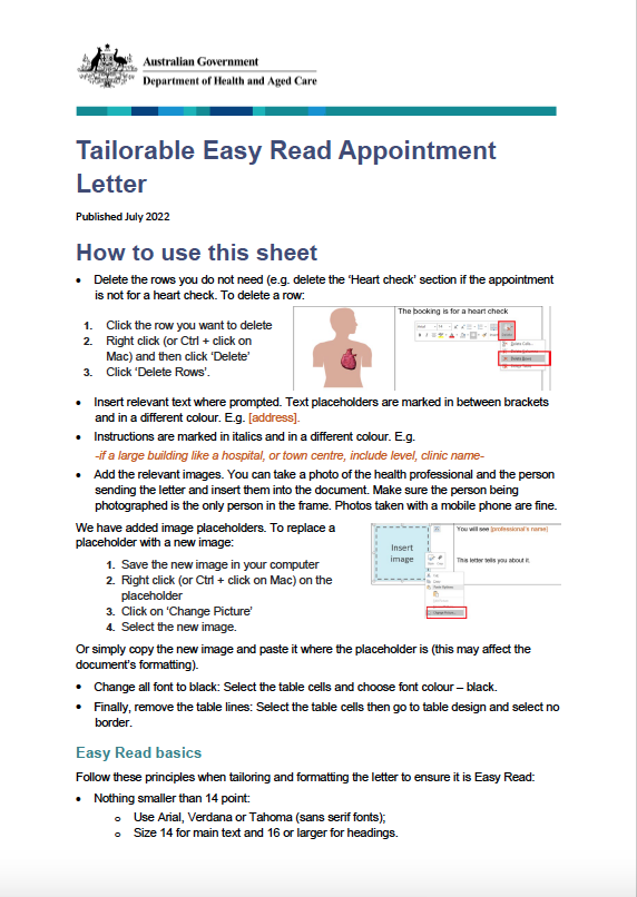 Cover image for Appointment letter – Easy Read template
