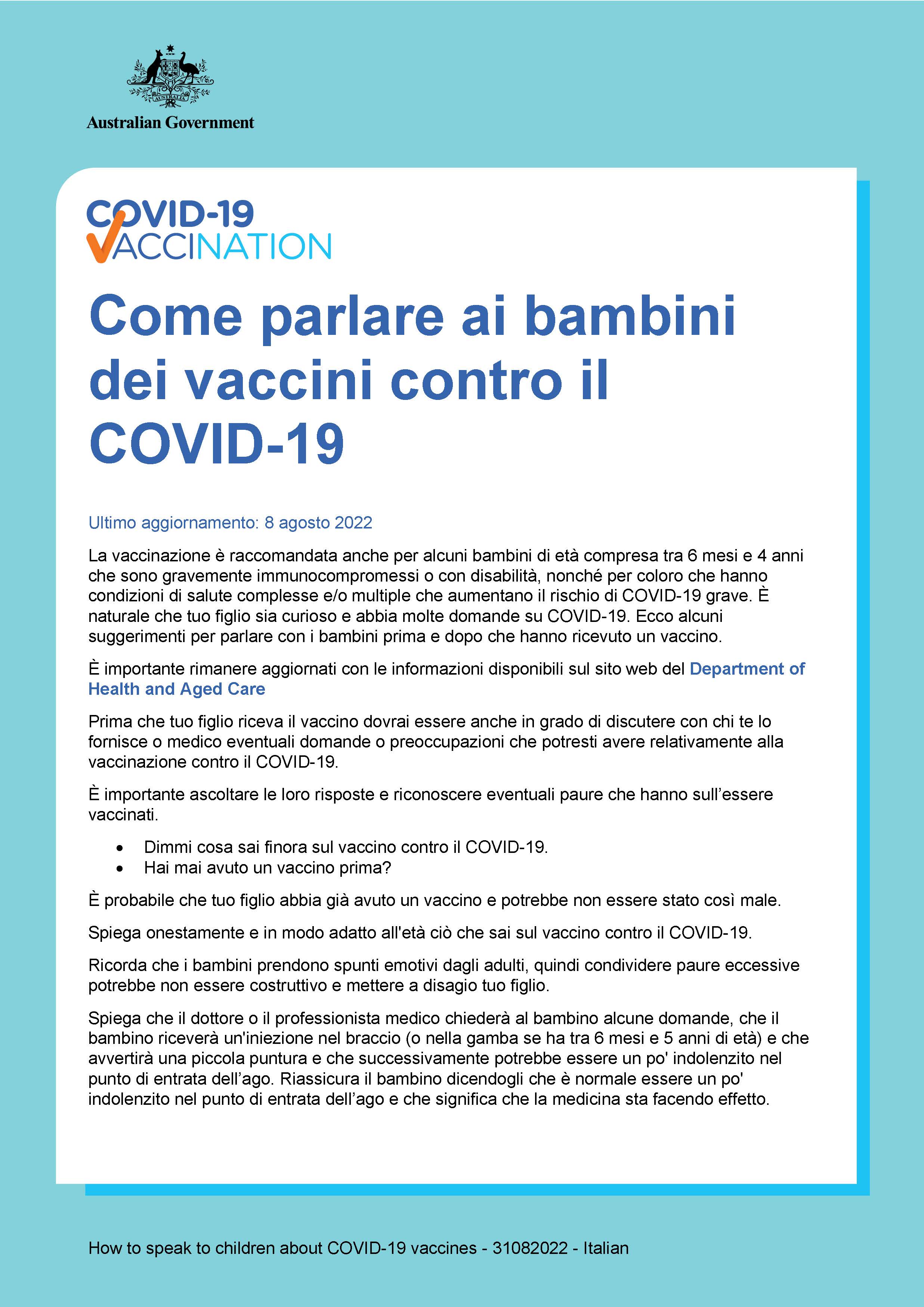 Come parlare ai bambini dei vaccini contro il COVID-19