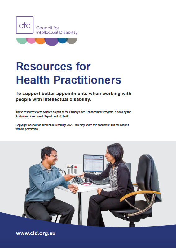 Cover image for Council for Intellectual Disability – Resources for health practitioners
