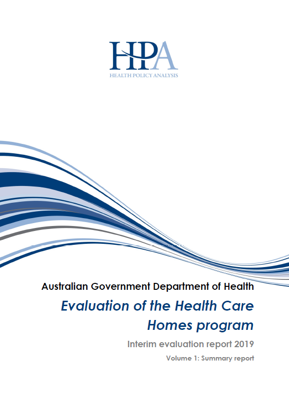 Cover image for Health Care Homes interim evaluation report 2019