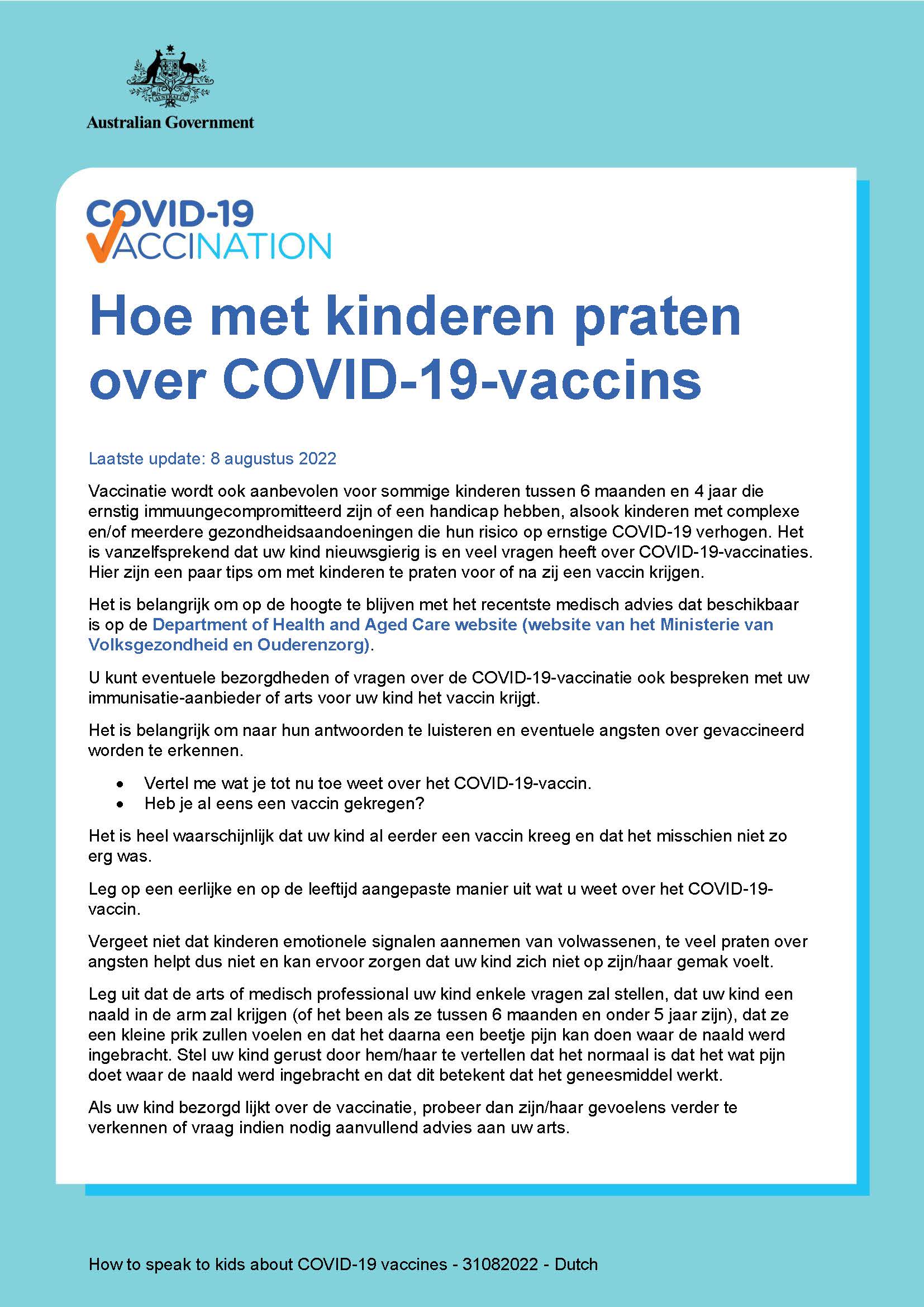 Hoe met kinderen praten over COVID-19-vaccins