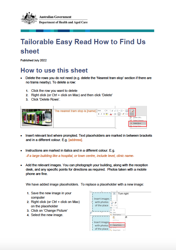 Cover image for How to find us – Easy Read template