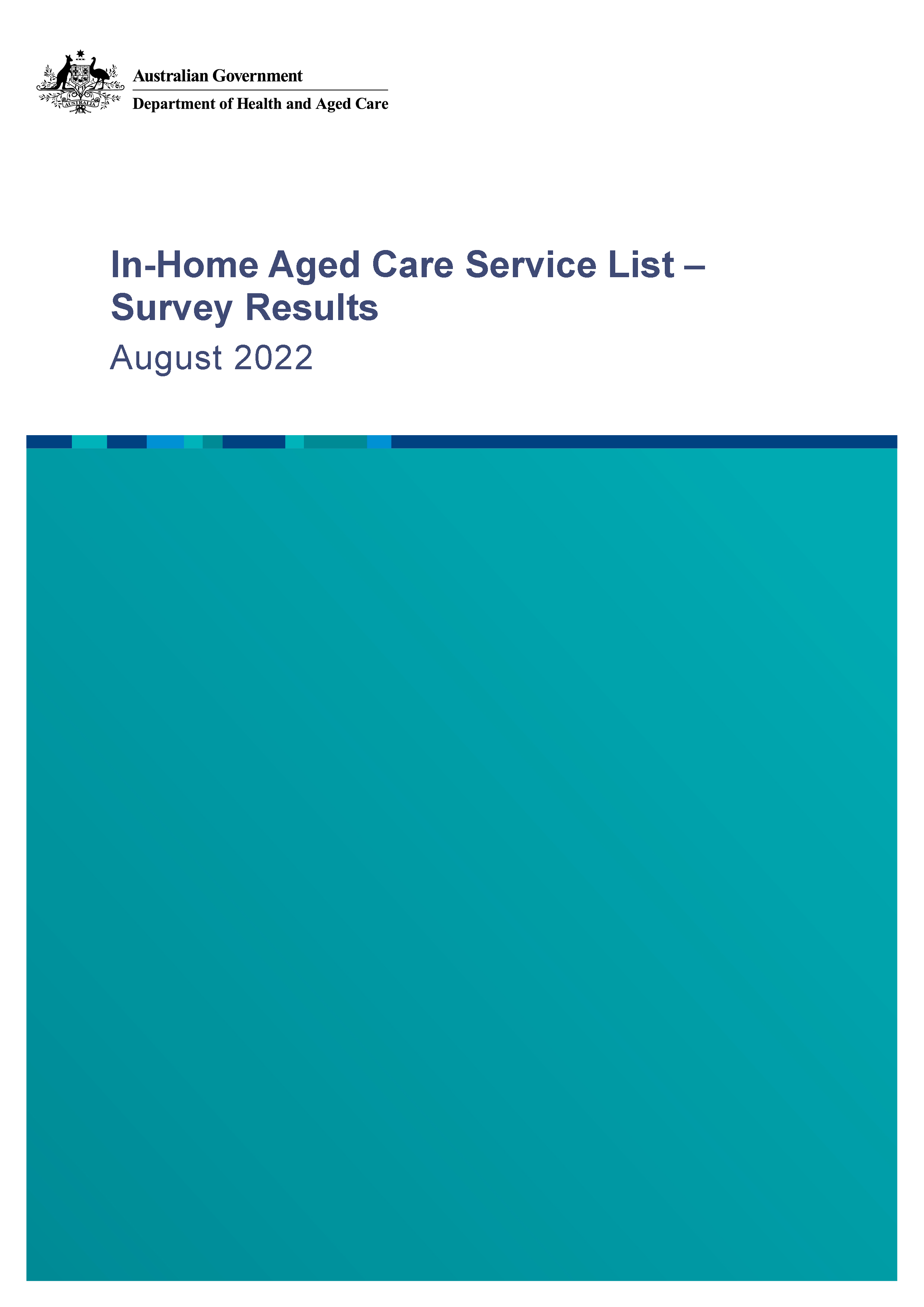 In-Home Aged Care Service List – Survey Results (August 2022) cover