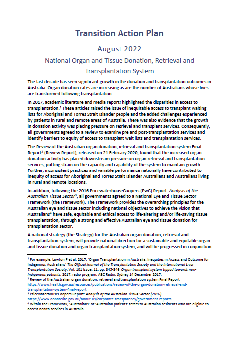 Transition Action Plan