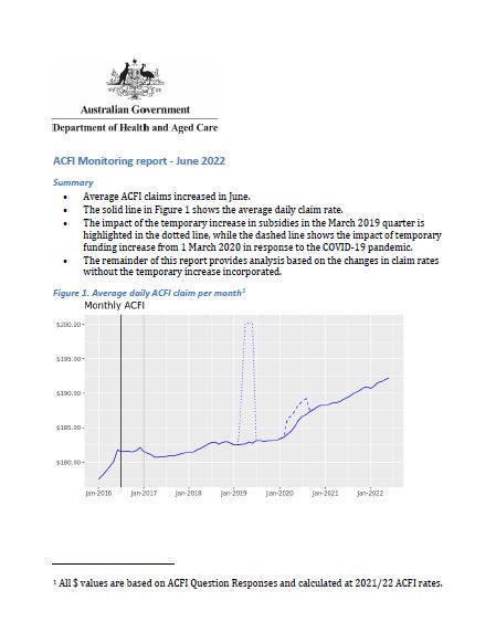 ACFI Monitoring report – June 2022