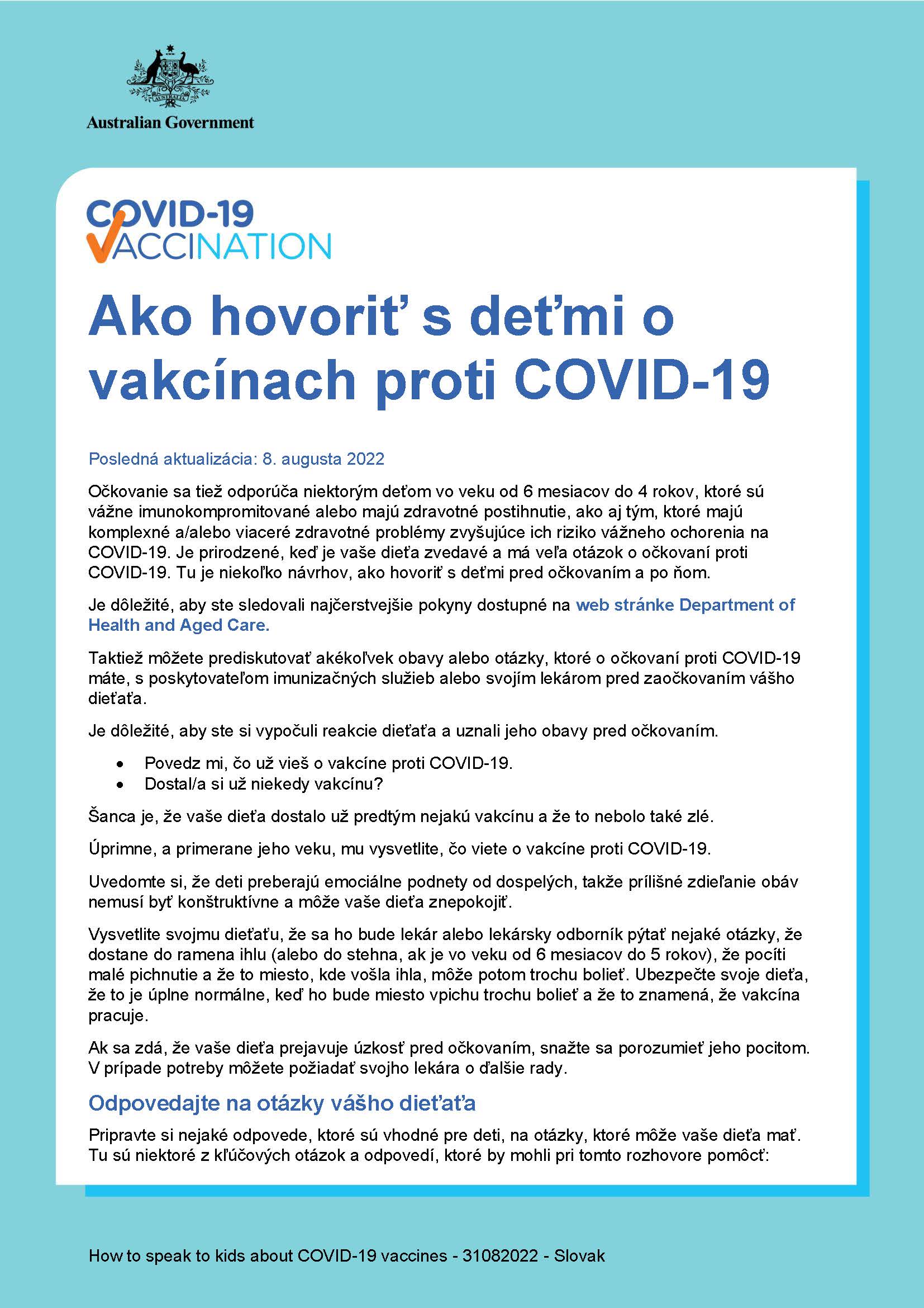 Ako sa zhovárať s deťmi o vakcínach proti COVID-19