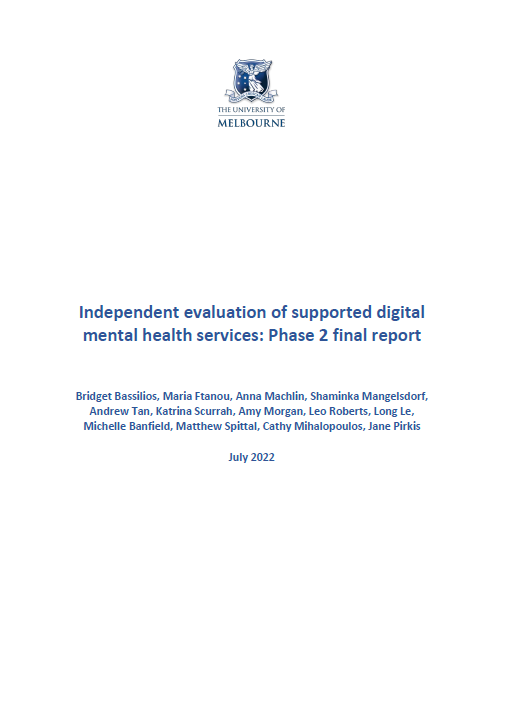 Independent evaluation of supported digital mental health services – Phase 2 final report