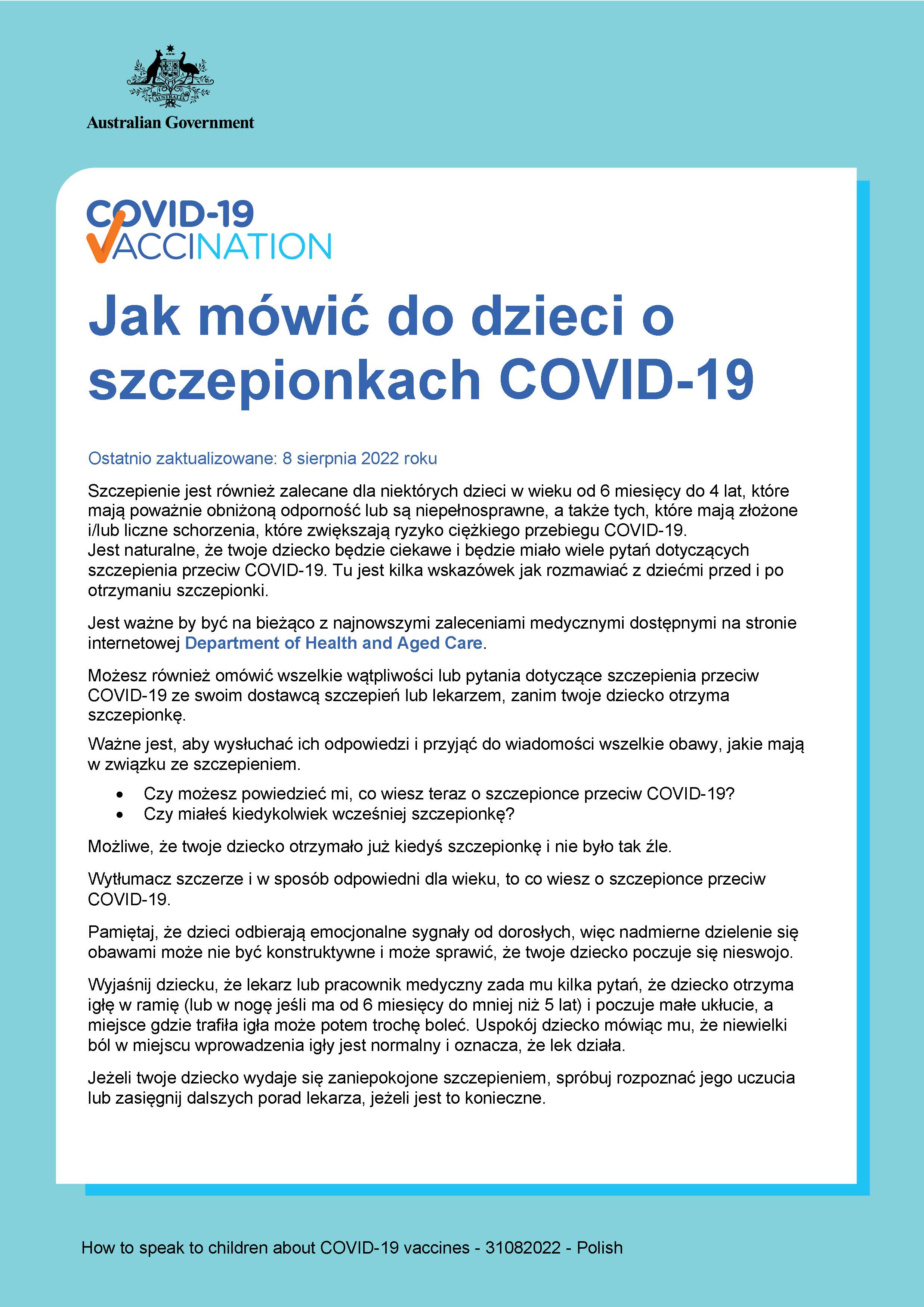 Jak mówić do dzieci o szczepionkach COVID-19