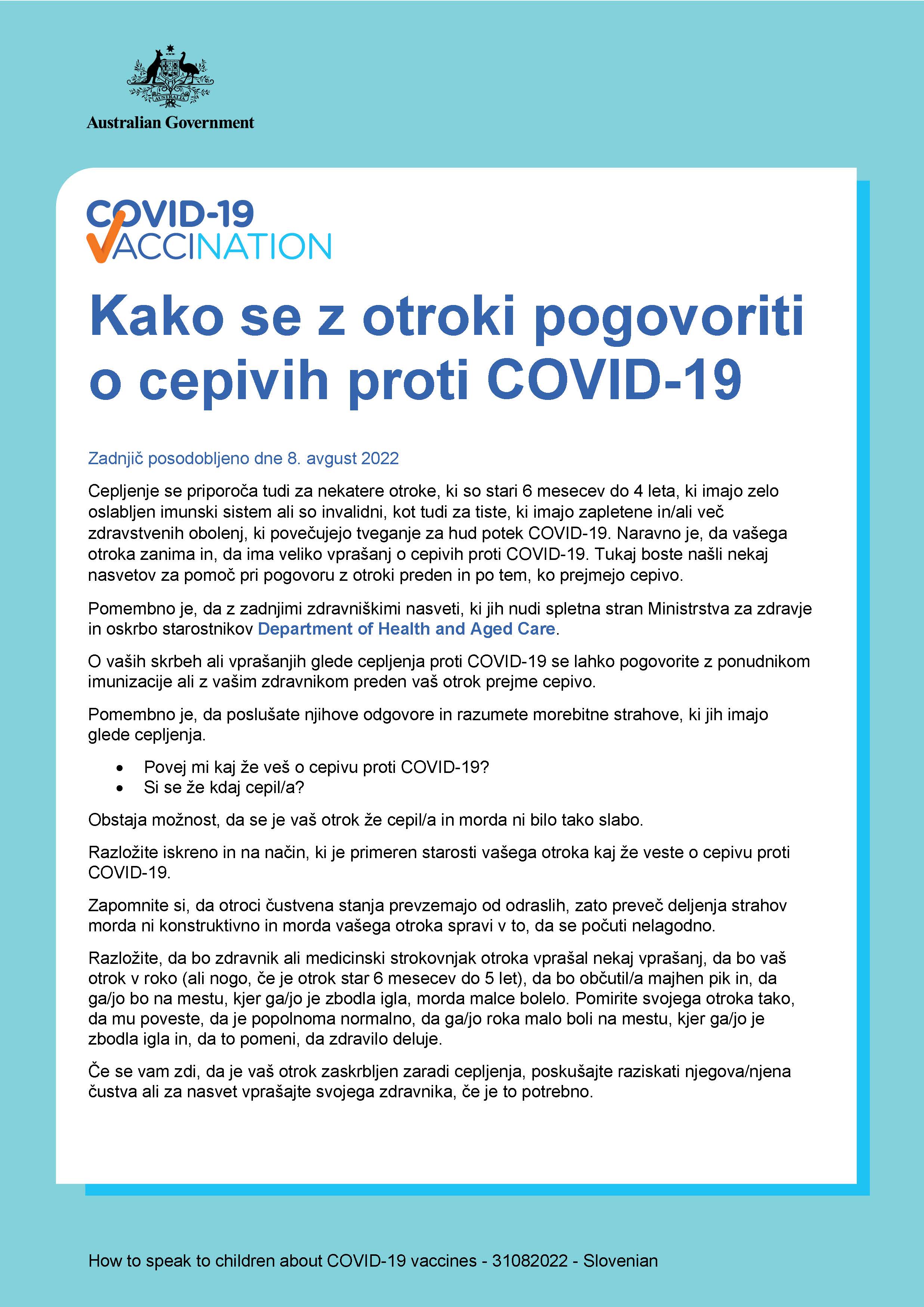 Kako se z otroki pogovoriti o cepivih proti COVID-19