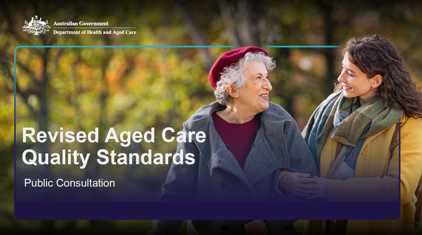 Cover image – Launch of the Aged Care Quality Standards webinar – presentation slides
