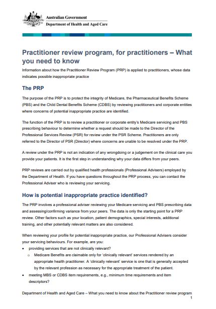 Practitioner review program, for practitioners – What you need to know?
