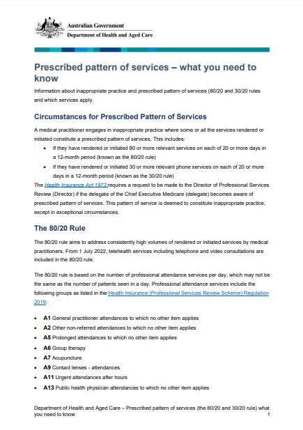 Prescribed pattern of services – What you need to know